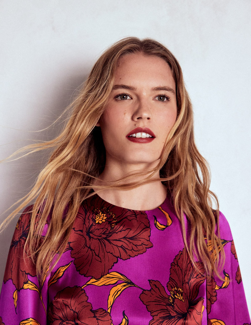 Feather Cuff Top-Regal Purple, Peony Bloom 6