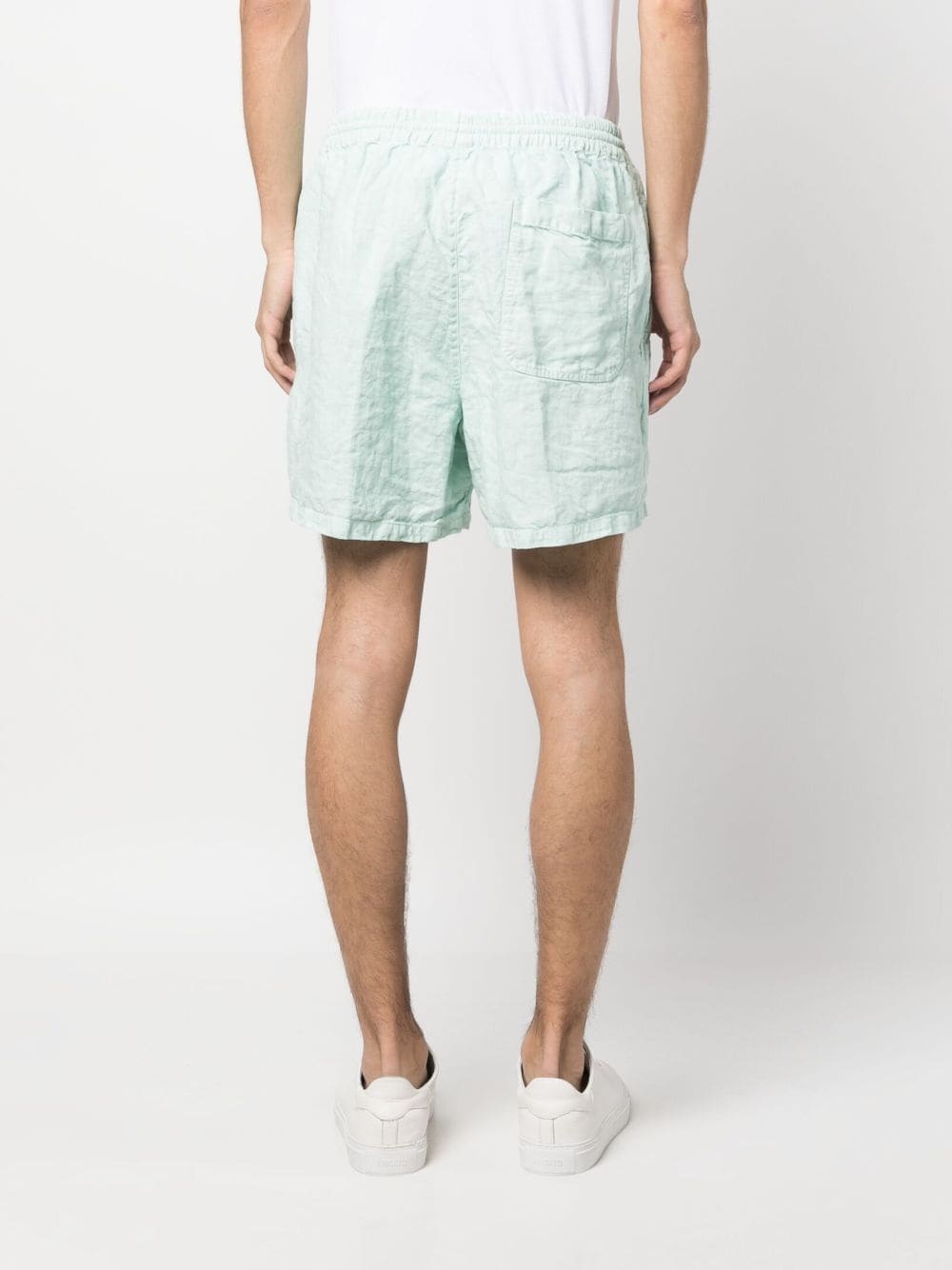 elasticated linen shorts - 4