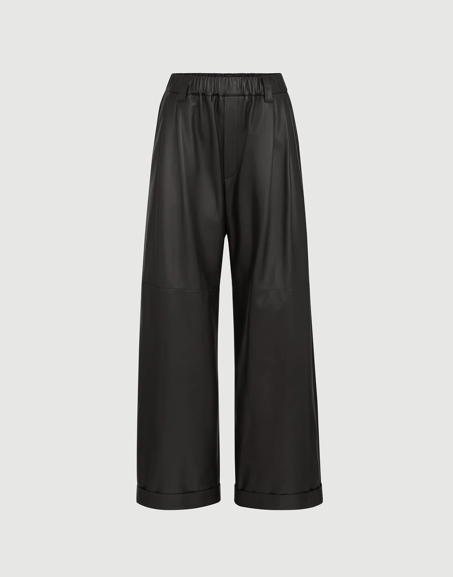Nappa leather baggy trousers - 1