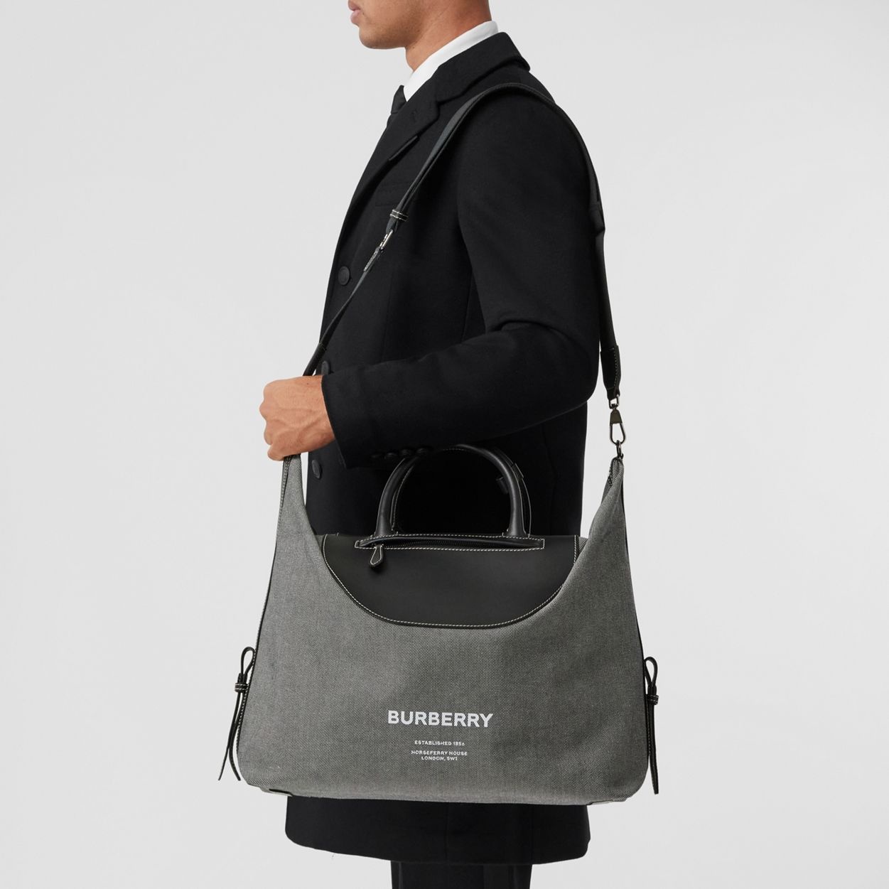 Horseferry Print Canvas and Leather Holdall - 10