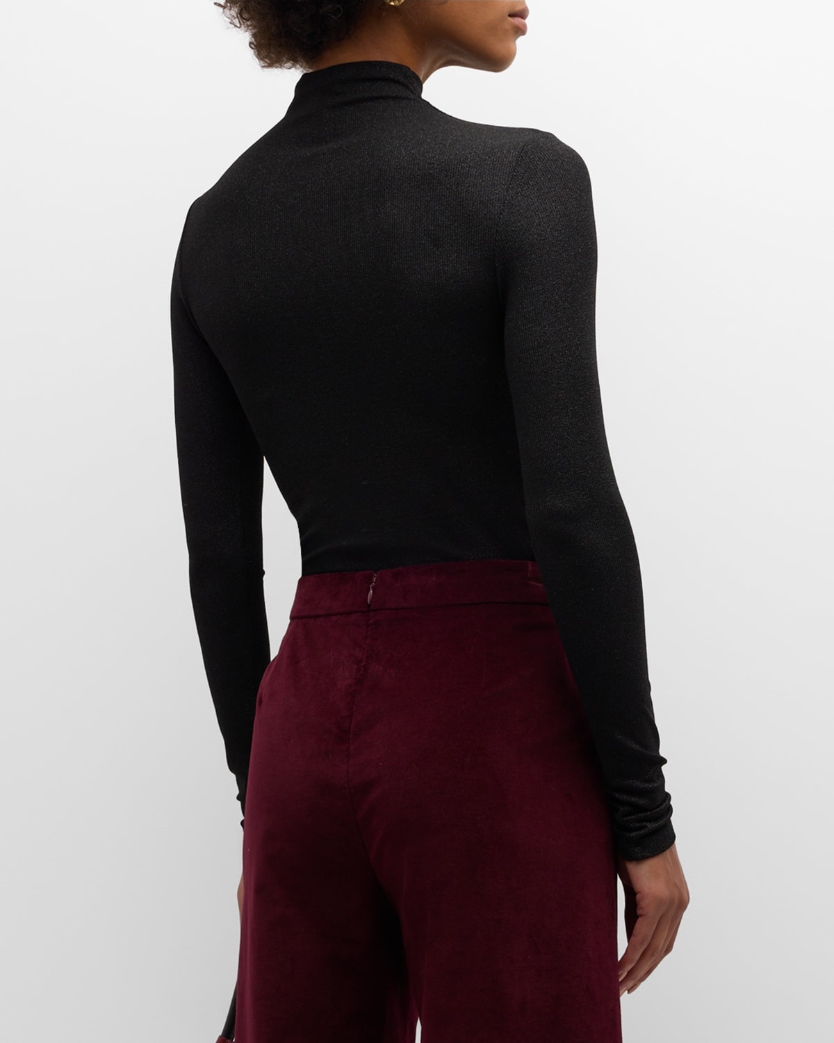 Sparkly Lurex Turtleneck Top - 6