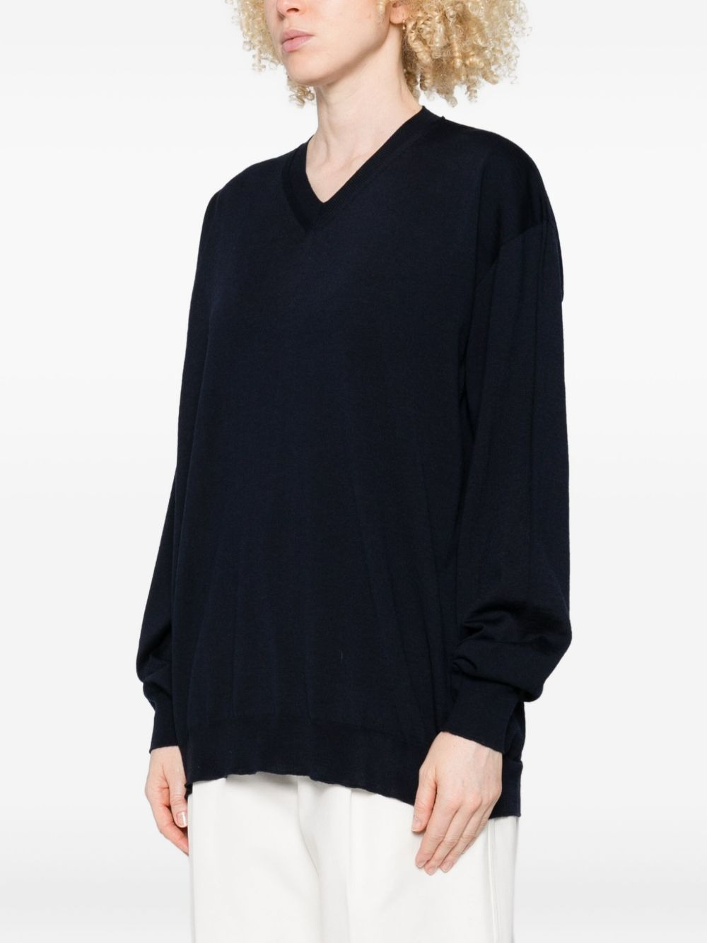 v-neck wool sweater - 3