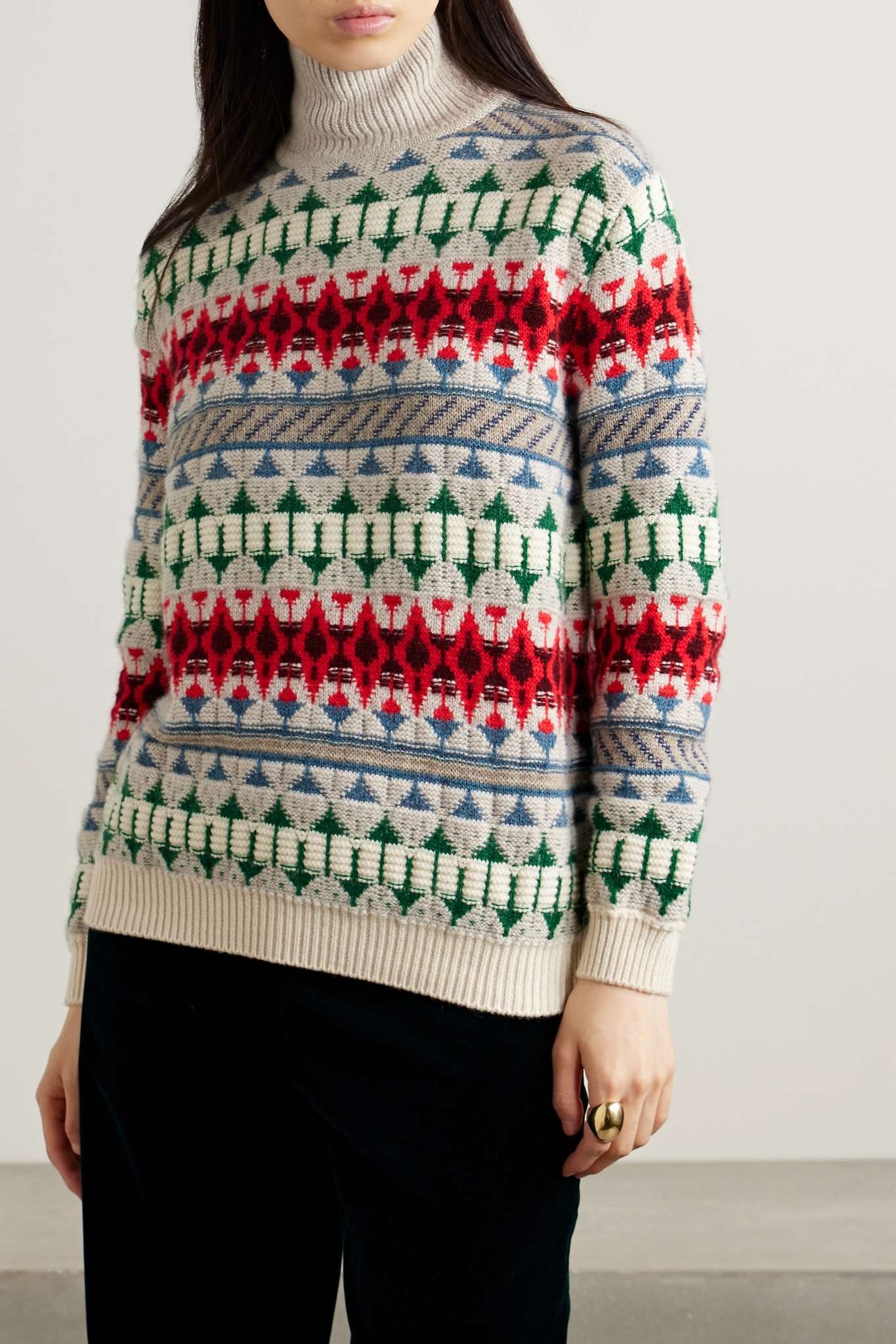 Holiday Noel cashmere-jacquard turtleneck sweater - 3