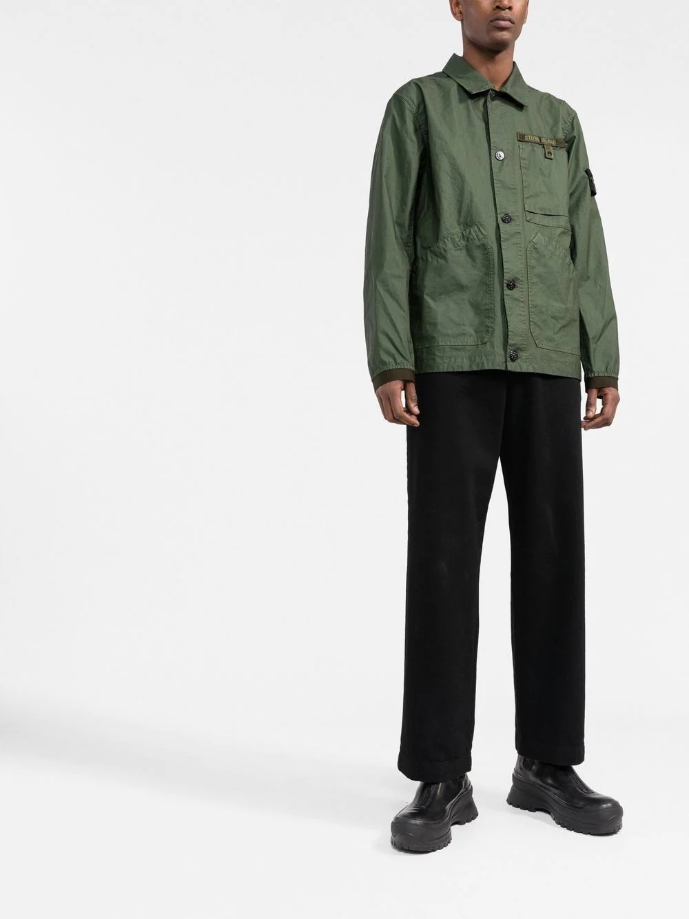 Compass-patch shirt jacket - 2