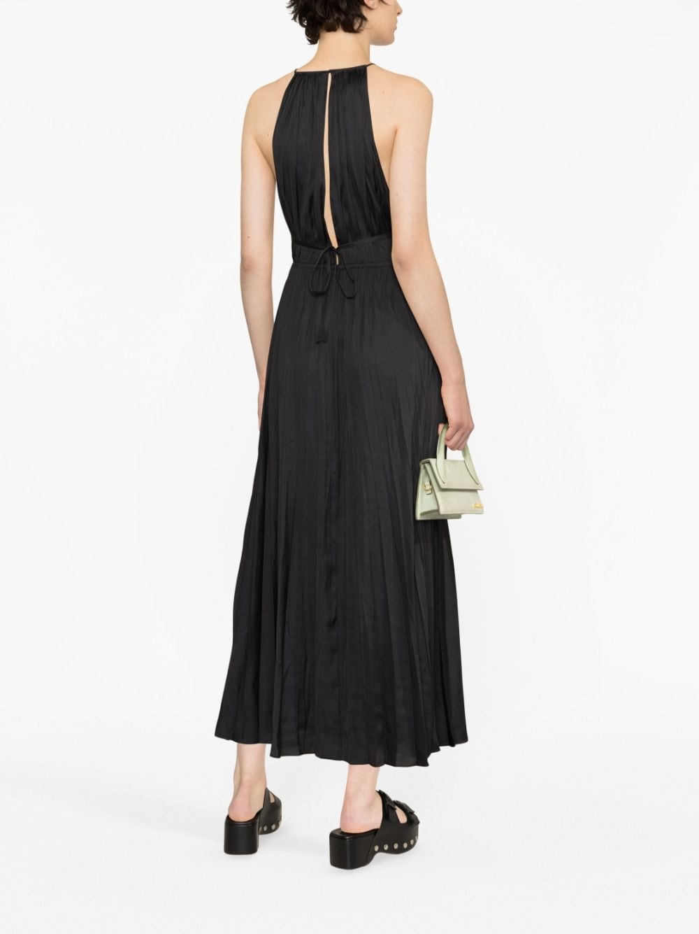 pleated satin maxi dress - 4