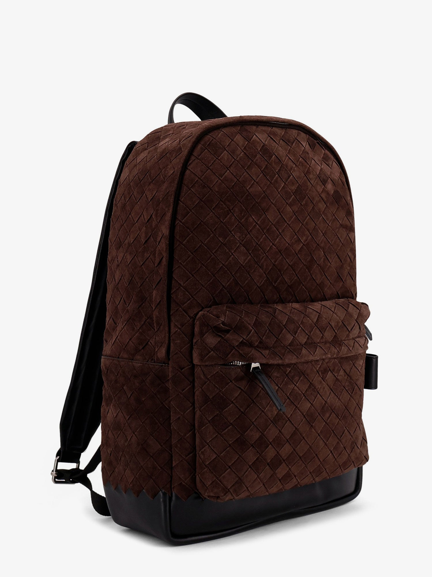 Bottega Veneta Suede Backpack With Intrecciato Motif - 3