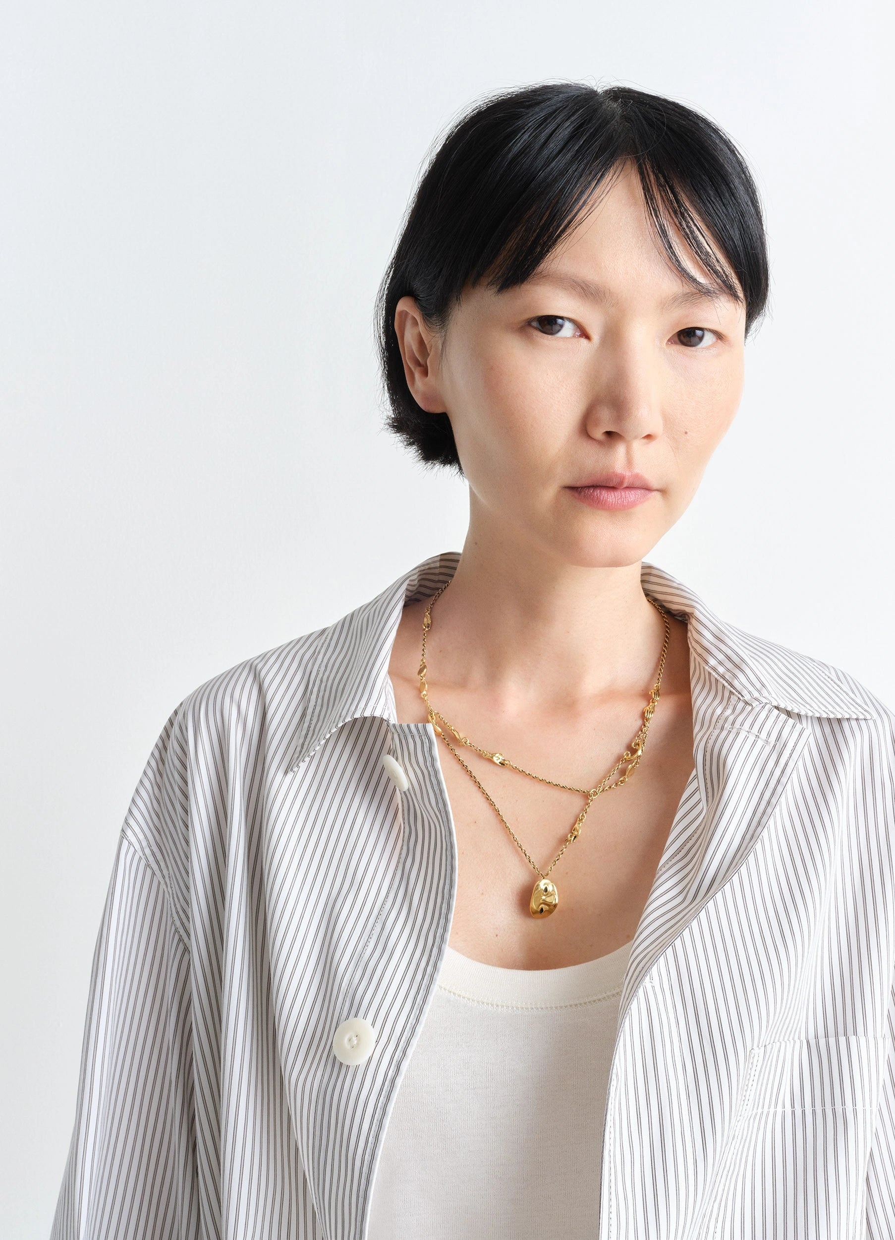 SALE ★関税込★ LEMAIRE Estampe ゴールドカラー ネックレス Lemaire ESTAMPE NECKLACE | REVERSIBLE