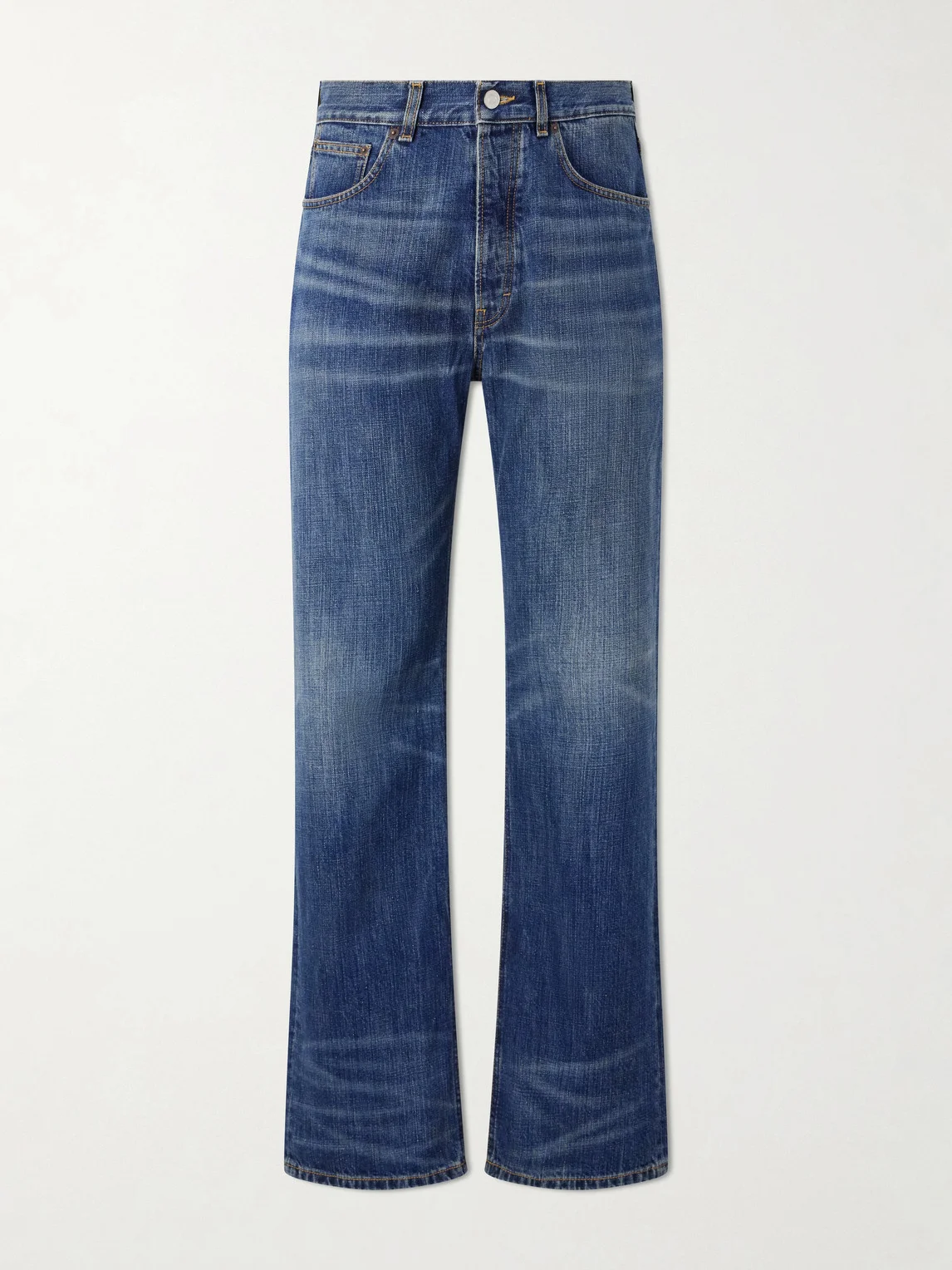 Vega Straight-Leg Mid-Rise Cotton-Blend Jeans - 1
