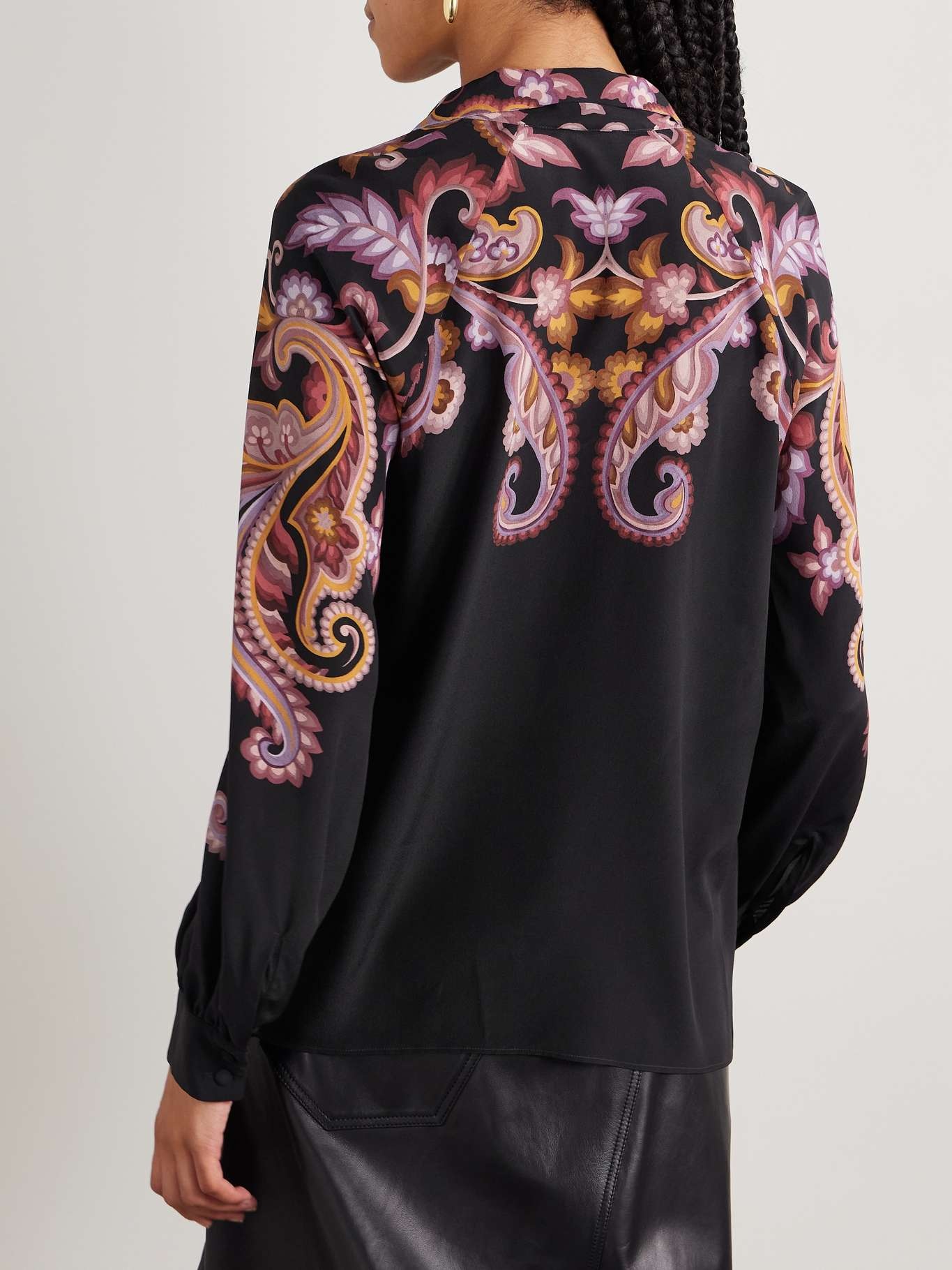Pussy-bow paisley-print silk blouse - 4