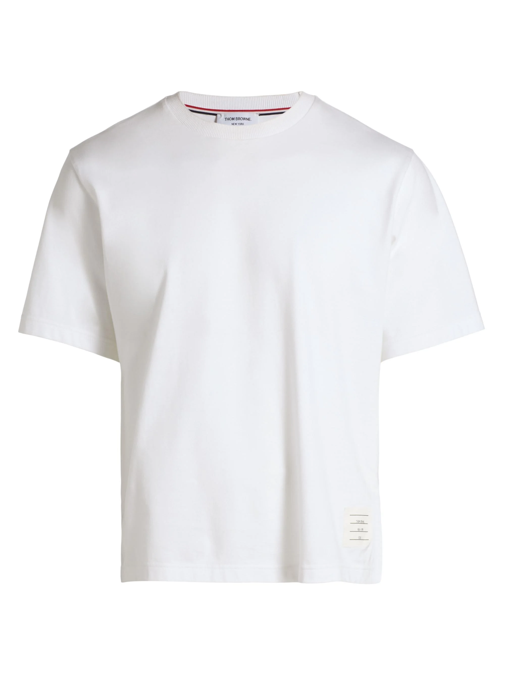 Men's RWB Trim Oversized Cotton Crewneck T-Shirt - White - 1