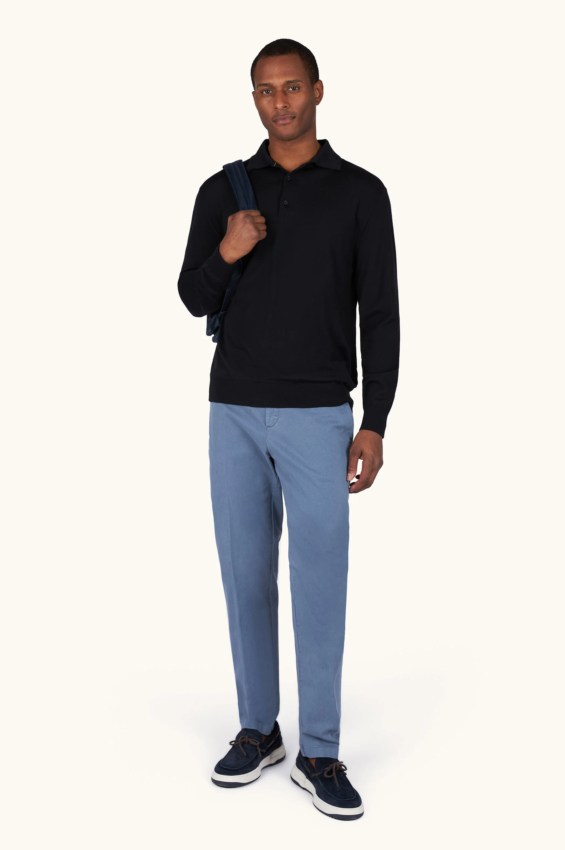 POLO SHIRT IN 140'S SUPERFINE MERINO WOOL - 1