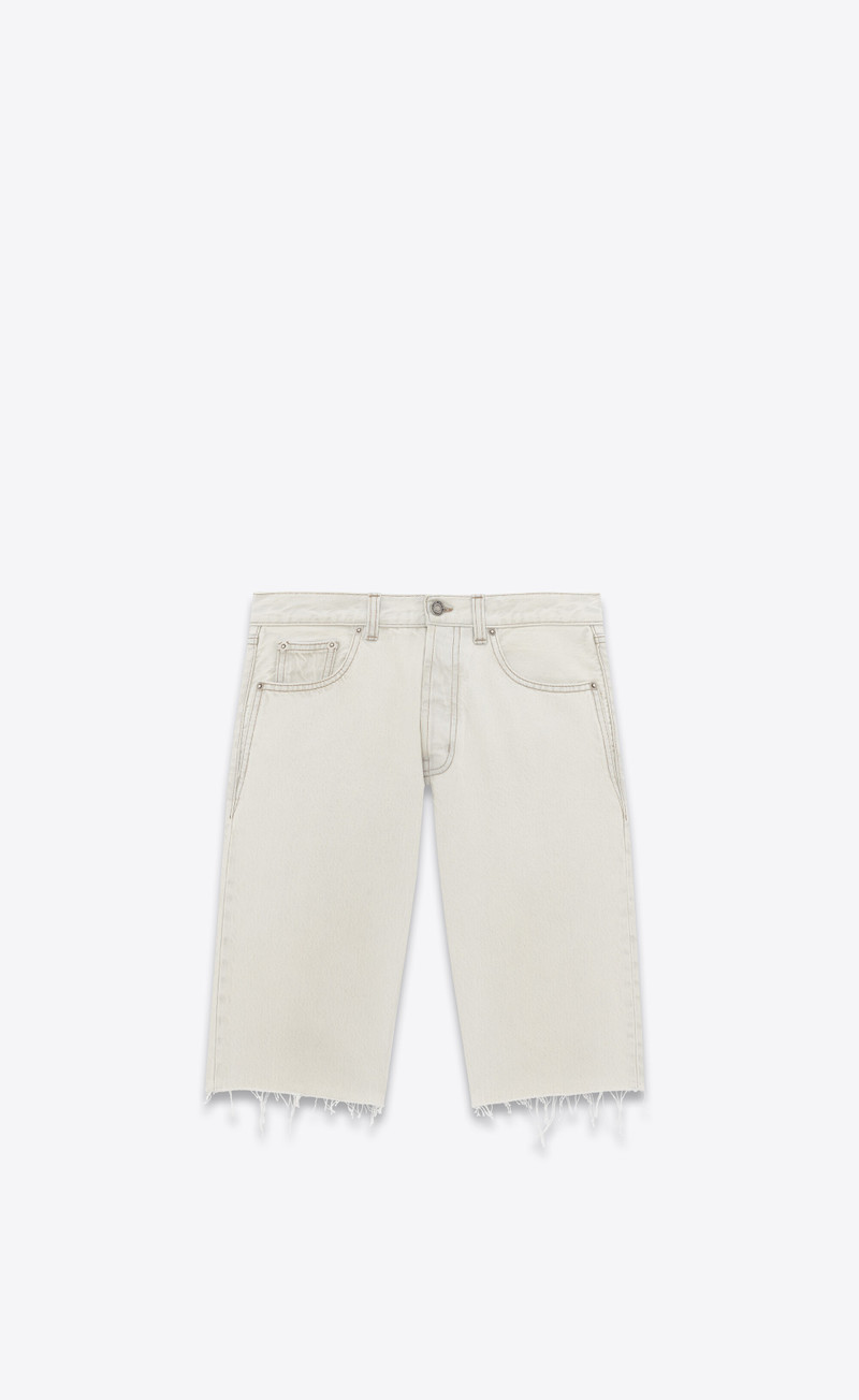 relaxed-fit shorts in grey bleach white denim 1
