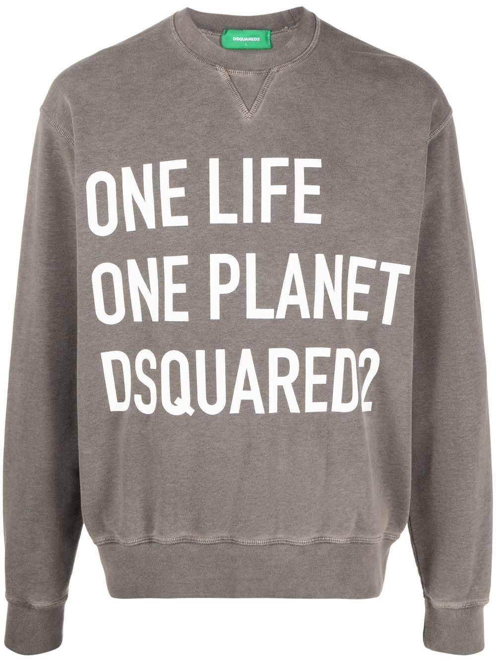 slogan-print crew-neck sweatshirt - 1