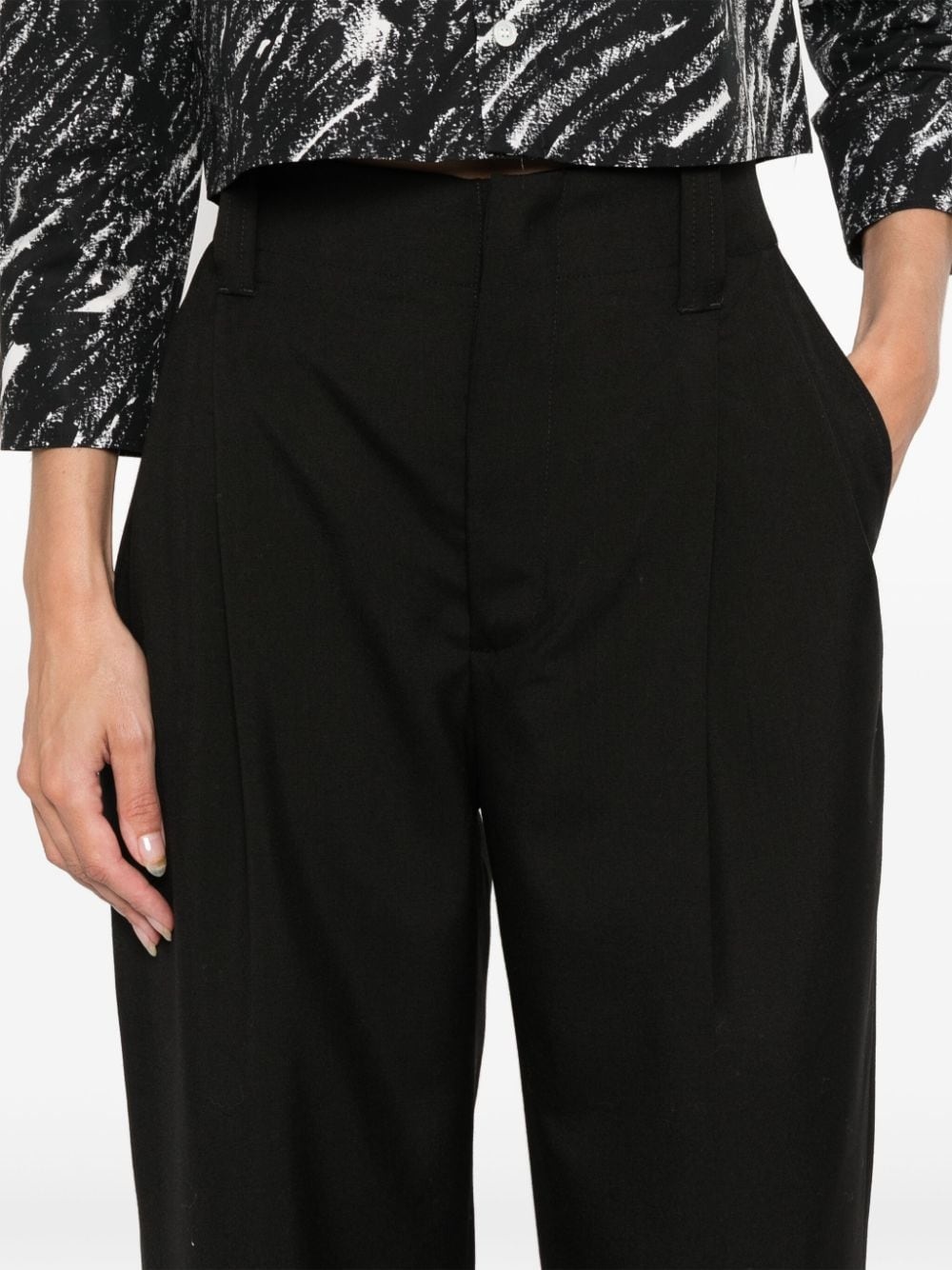 pleat-detail trousers - 5