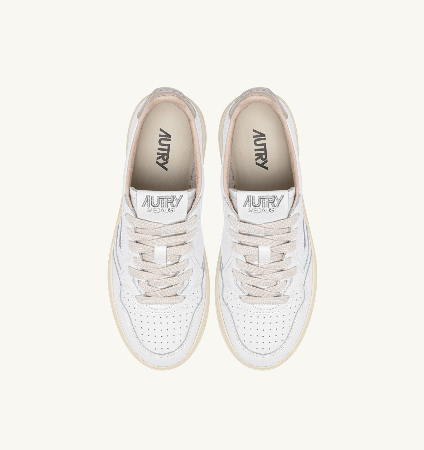 MEDALIST LOW SNEAKERS IN WHITE LEATHER AND TIDAL FOAM - 5