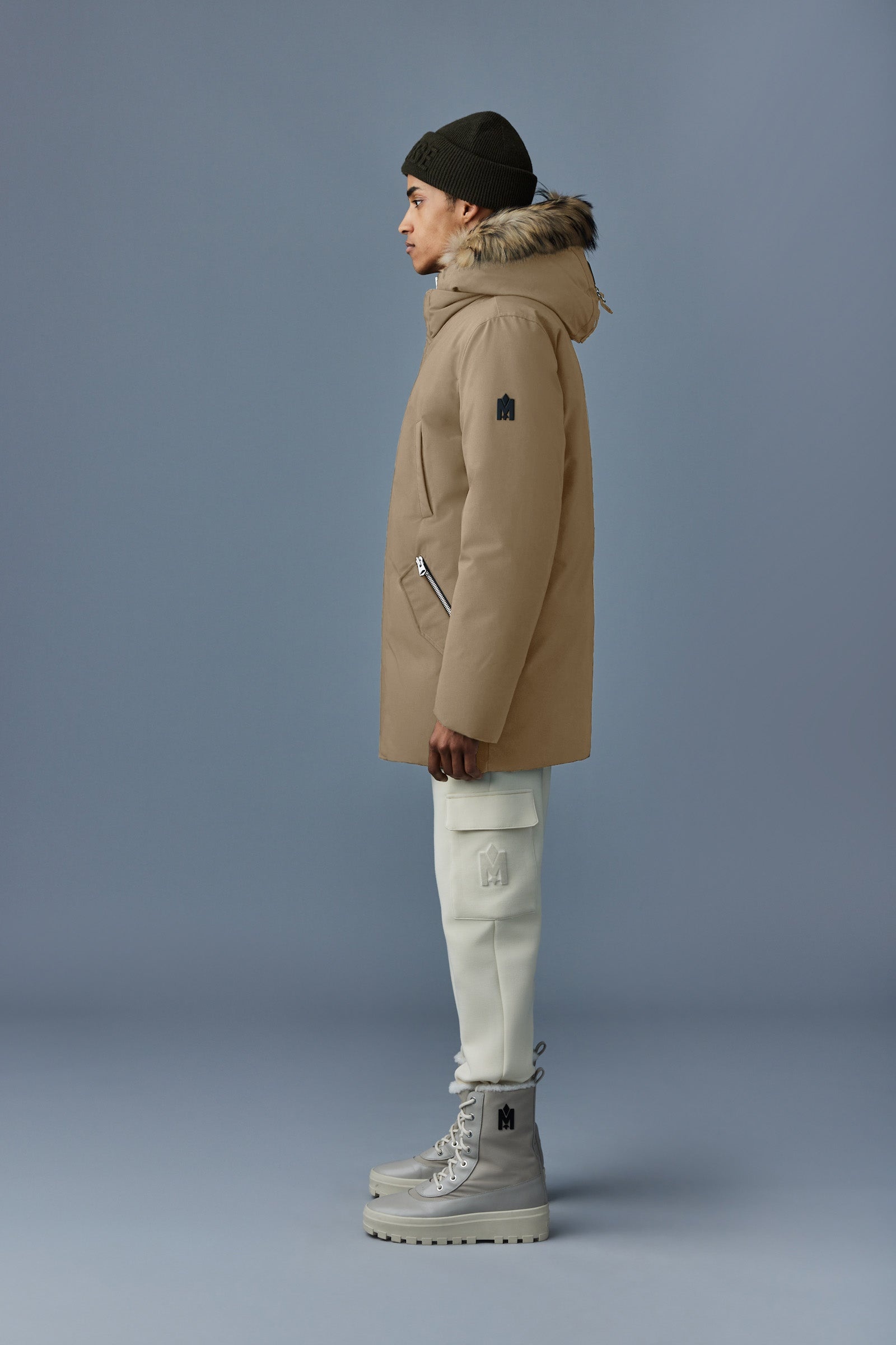EDWARD 2-in-1 down parka with hooded bib and natural fur for men - 3