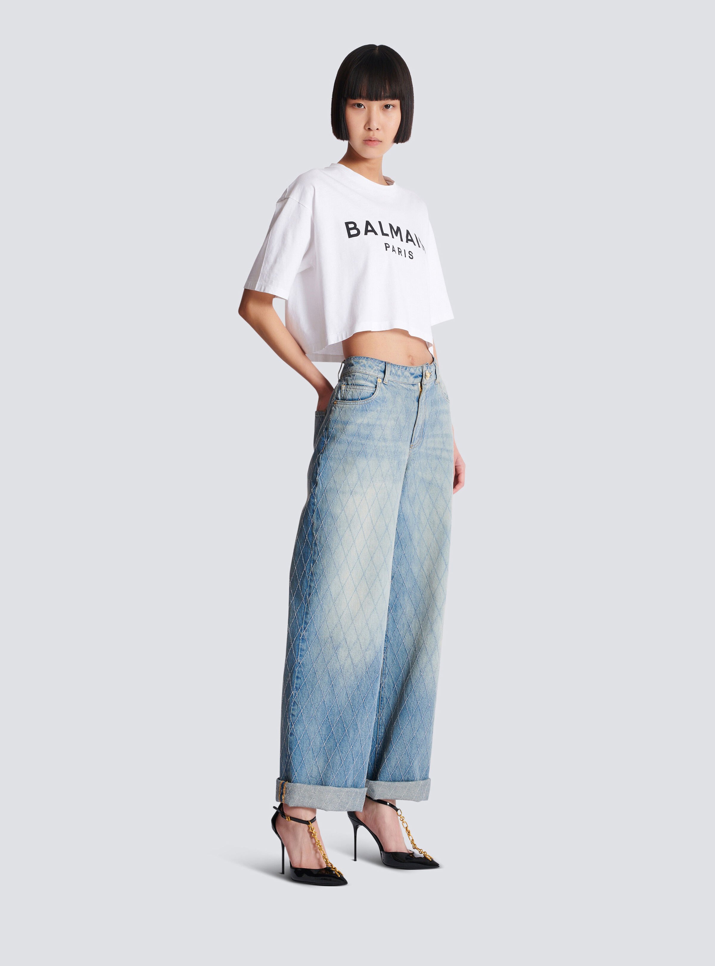 T-shirt with Balmain Paris print - 3