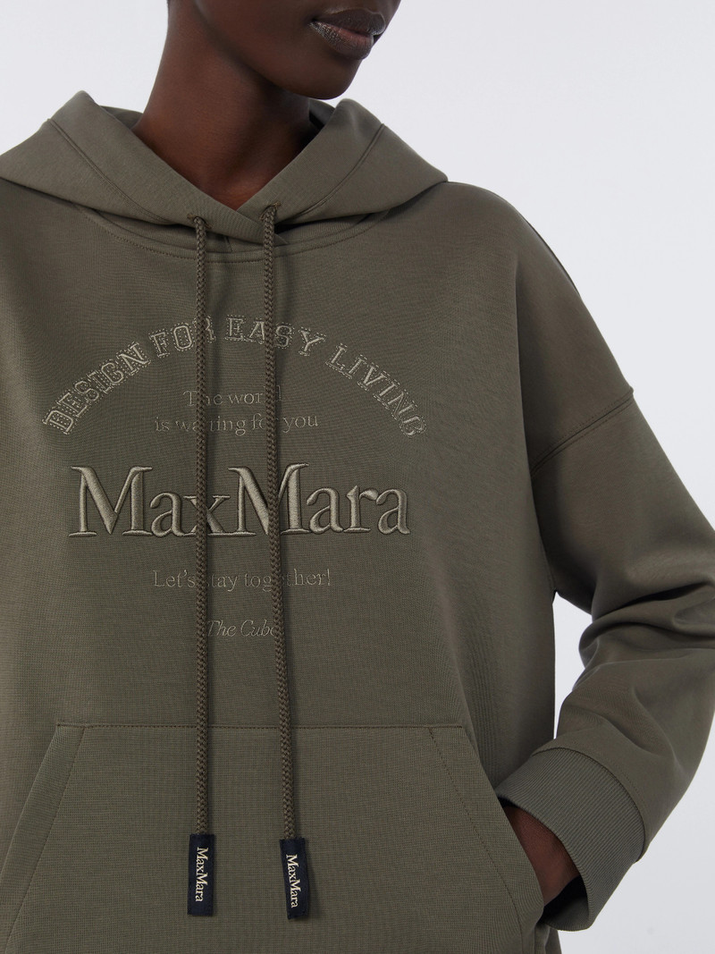 ANDREA Technical cotton jersey sweatshirt - KAKI 5