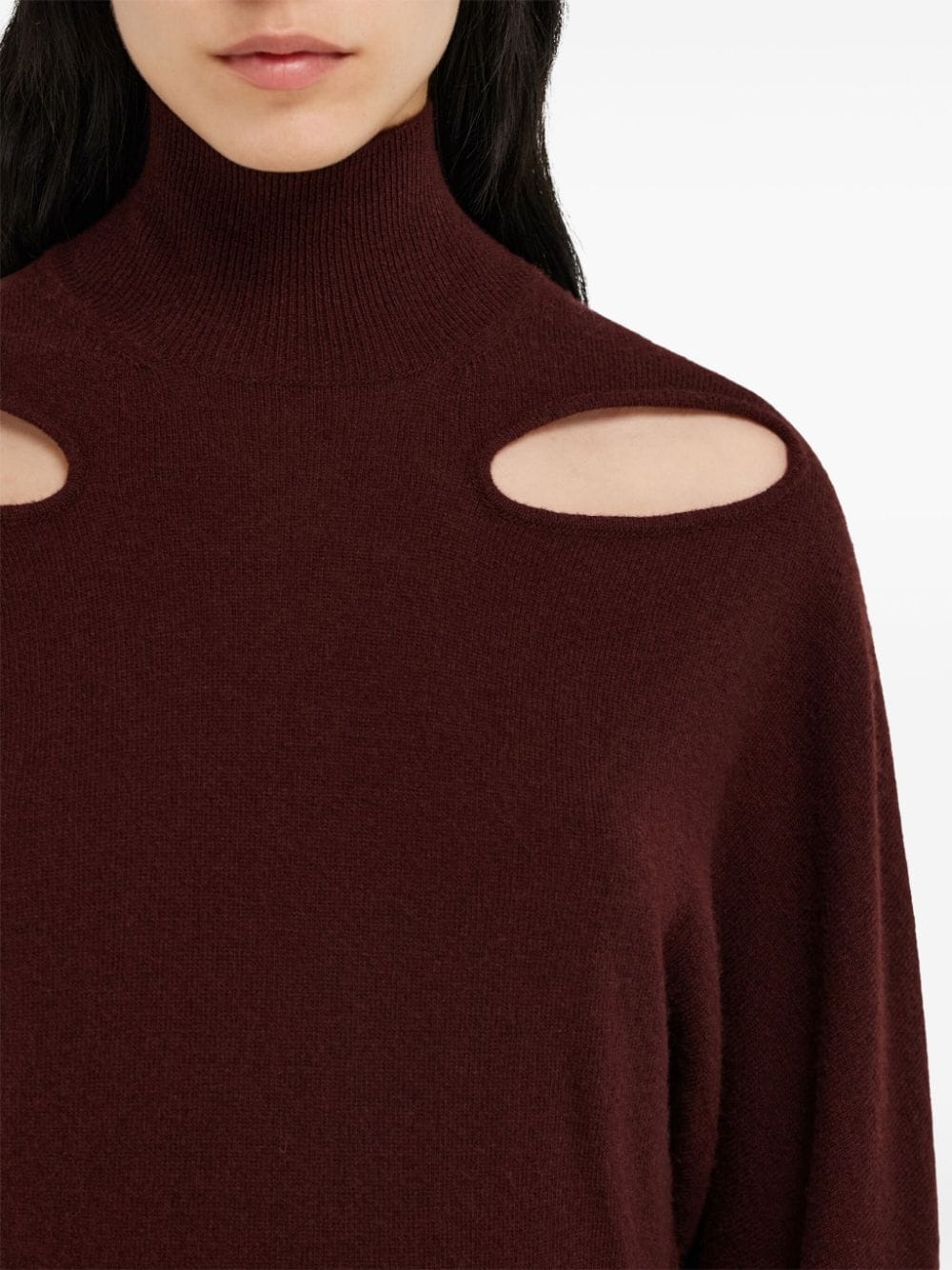 mock-neck cut-out jumper - 5