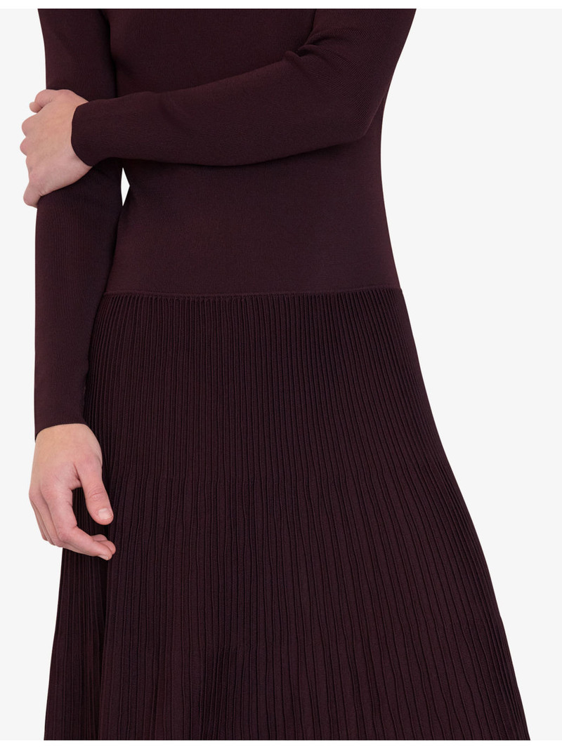 Funnel-Neck Pleated-Knit Midi Dress 4