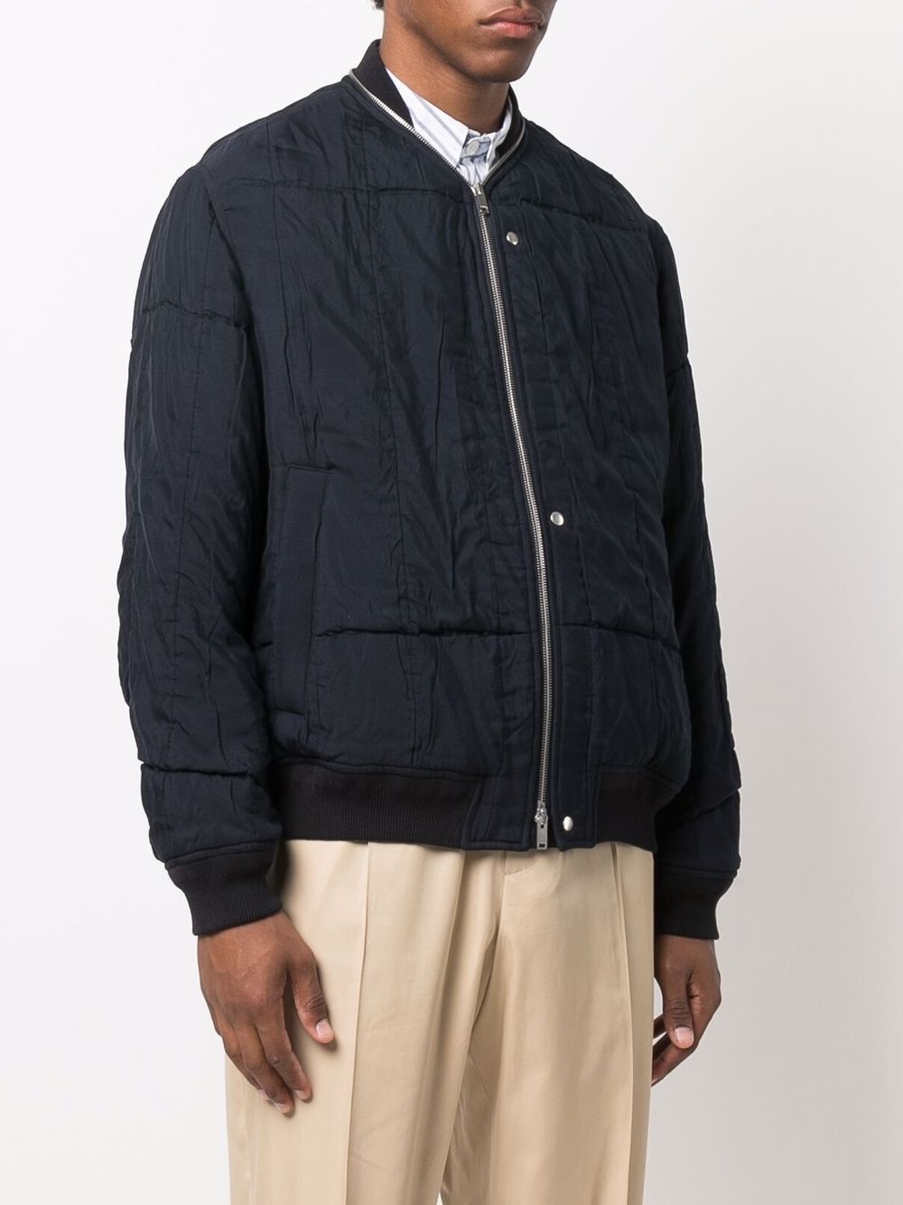 zipped padded bomber jacket - 3