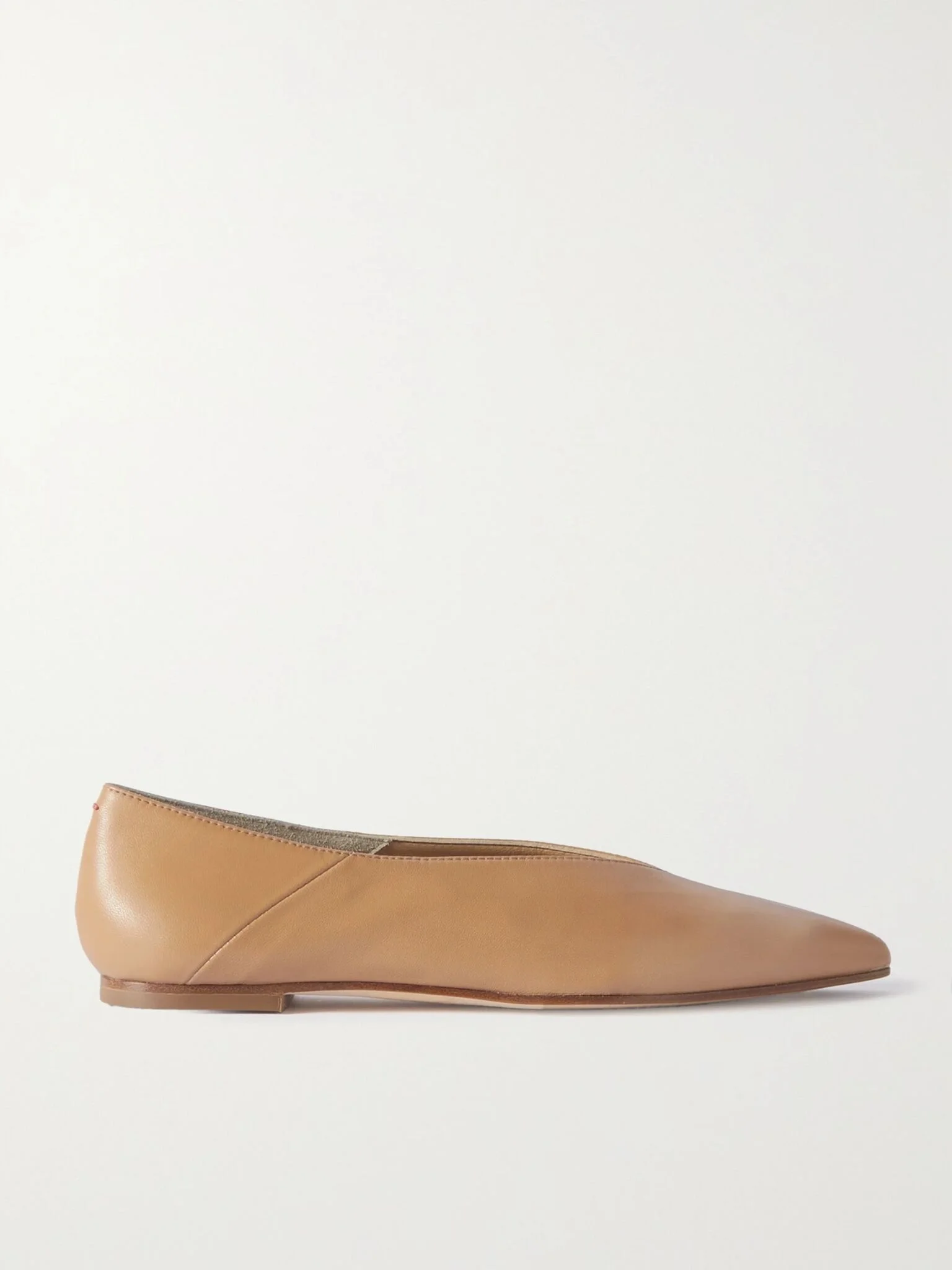 Moa leather point-toe flats Tan - 1