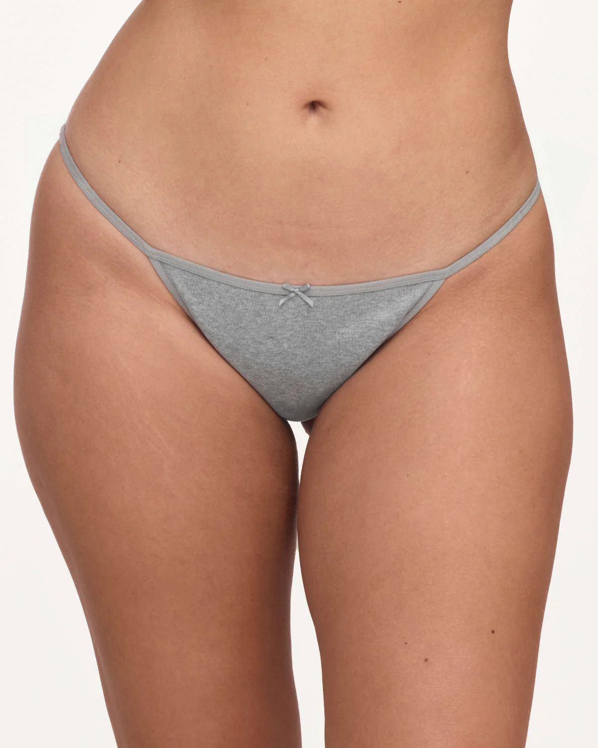 The Tanga Brief: Grey Cotton Jersey - 1