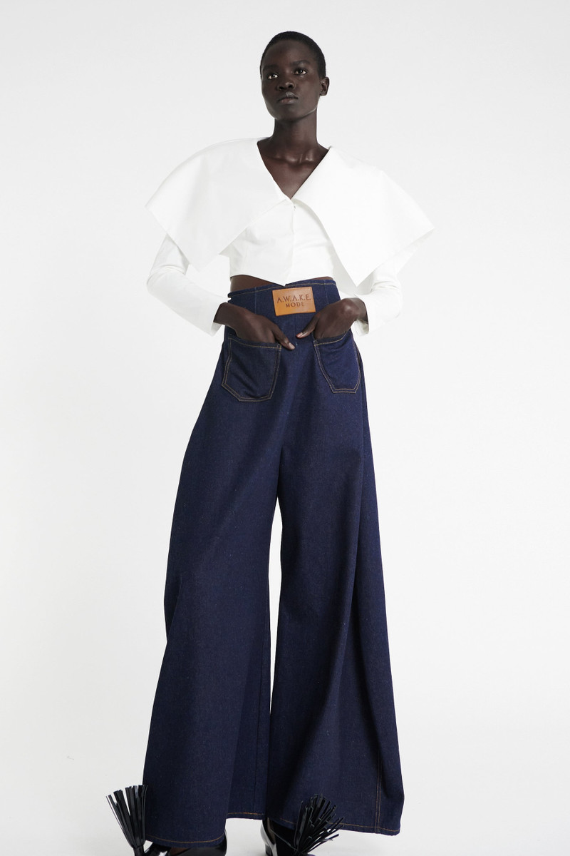 ROUNDED BACK TO FRONT JEANS INDIGO RINSE WASH 3