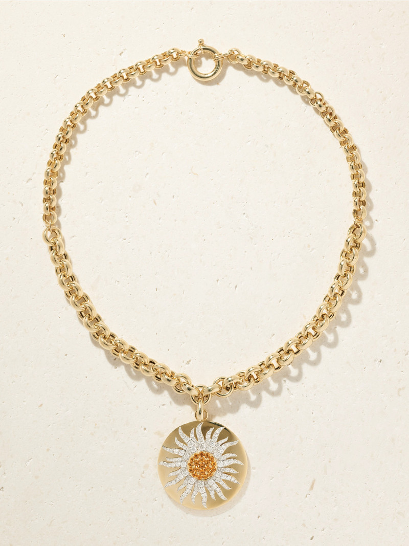 Roi Soleil 18-karat Gold, Diamond And Citrine Necklace 4