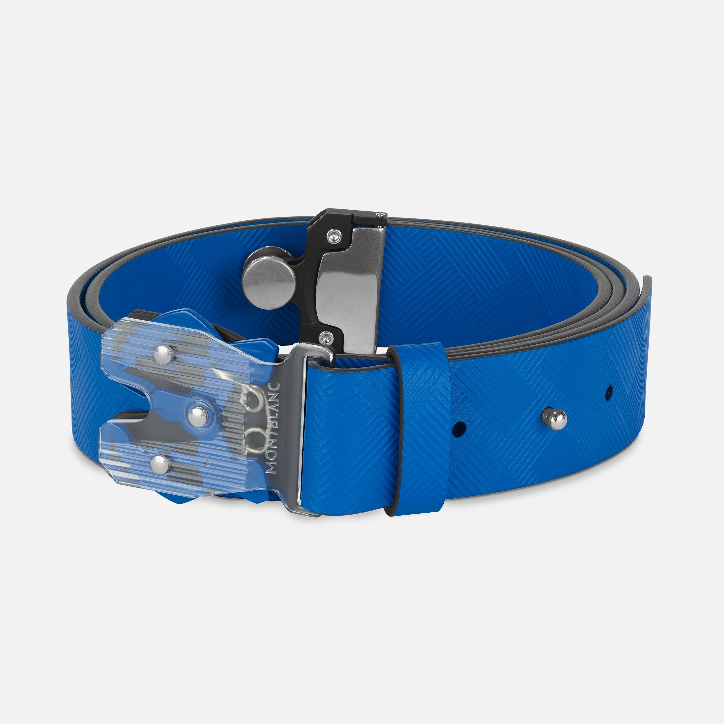 M LOCK 4810 buckle  printed Atlantic blue 35 mm leather belt - 1