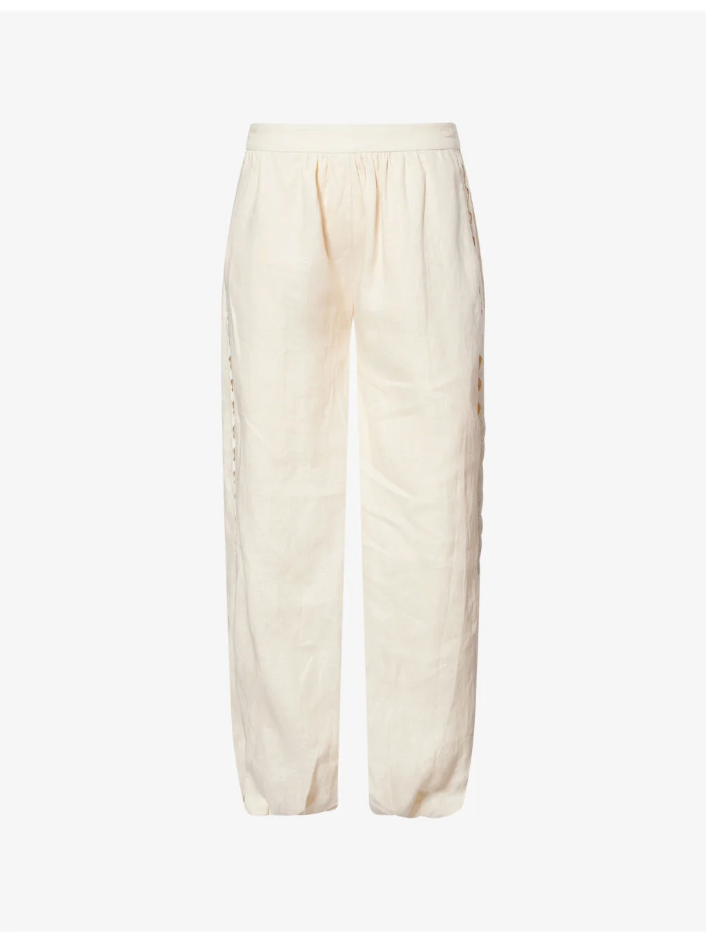 Selah Lace Balloon Linen-Blend Trousers - 1