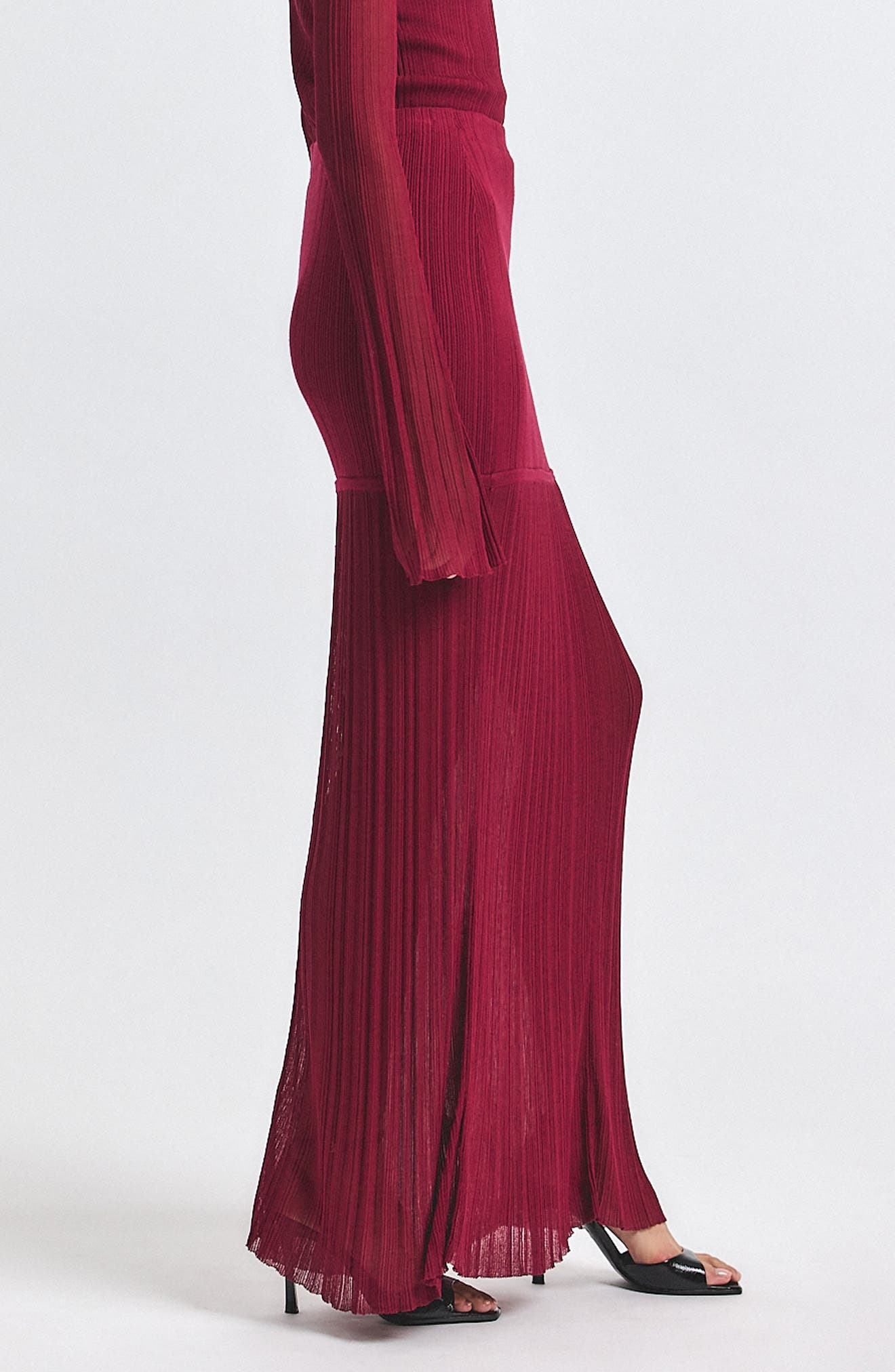 Derek Lam 10 Crosby Romina Rib Maxi Skirt in Carmine at Nordstrom - 3