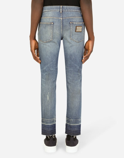 Dolce & Gabbana Blue wash skinny stretch jeans with rips outlook