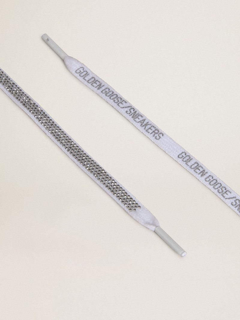Lurex and glitter laces with contrasting gray logo - 1
