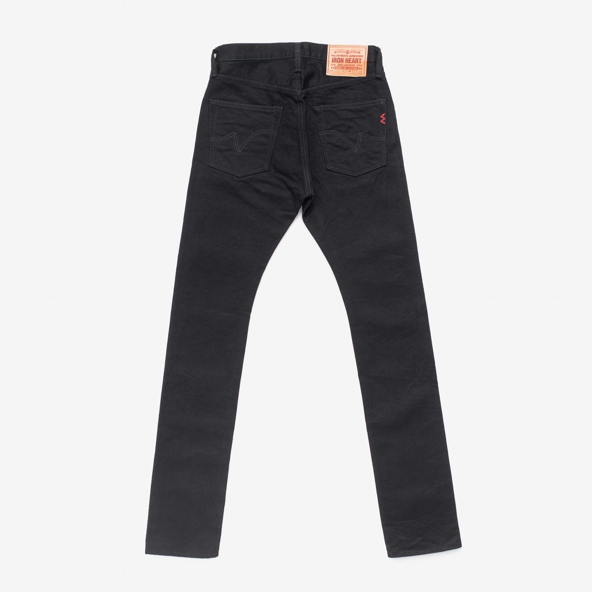 IH-555S-142bb 14oz Selvedge Denim Super Slim Cut Jeans - Black/Black - 4