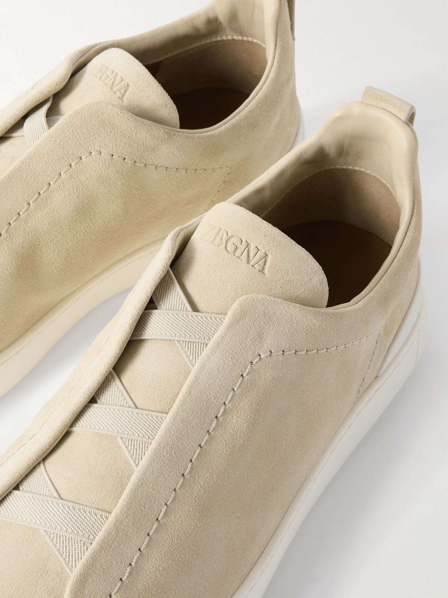Triple Stitch™ Suede Slip-On Sneakers Cream - 6