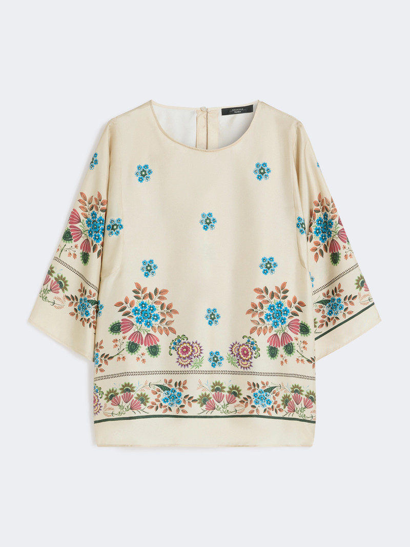 SAMBA Printed silk twill blouse - IVORY 1