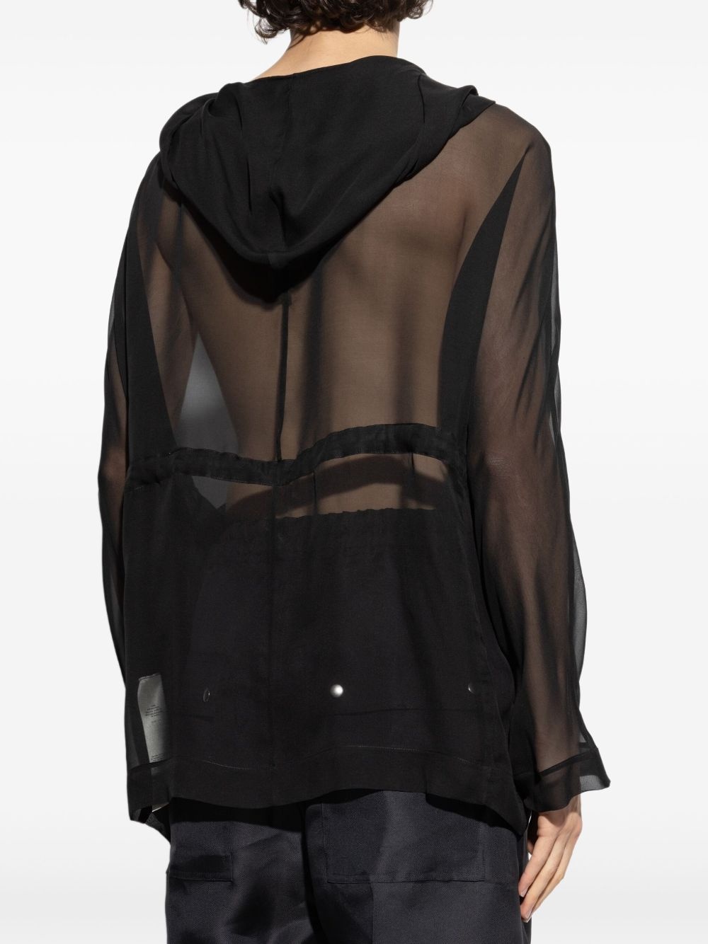 semi-sheer silk hoodie - 4