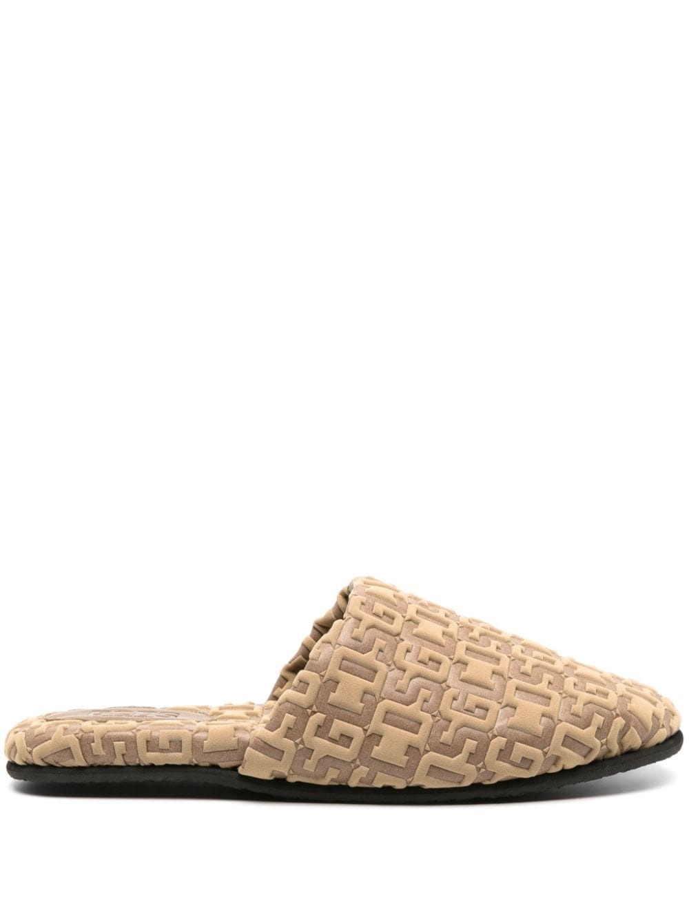 logo-embossed monogram slippers - 1