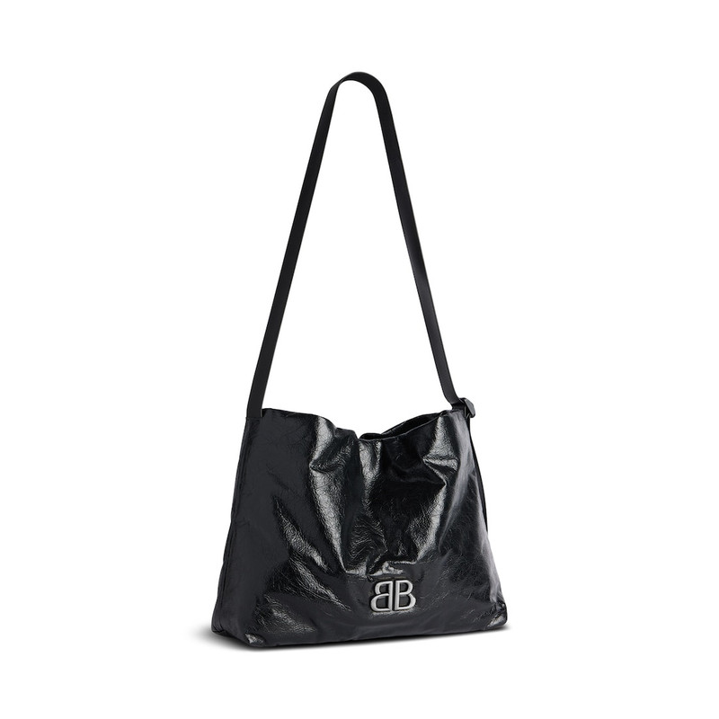 BALENCIAGA Men's Monaco Small East-west Hobo Bag  in Black outlook