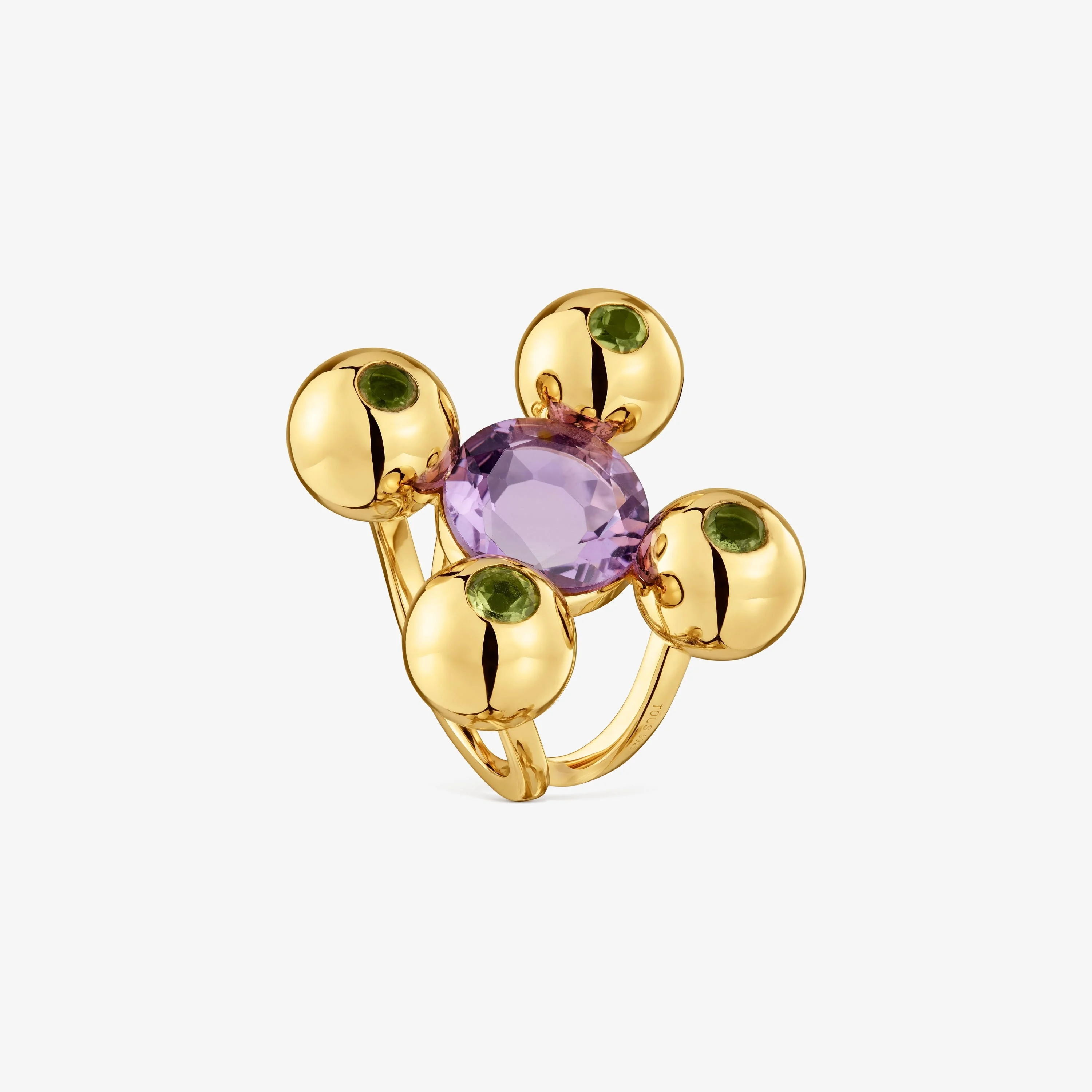 Medium Ring with 18K gold vermeil, amethyst and peridot Sugar Party - 1