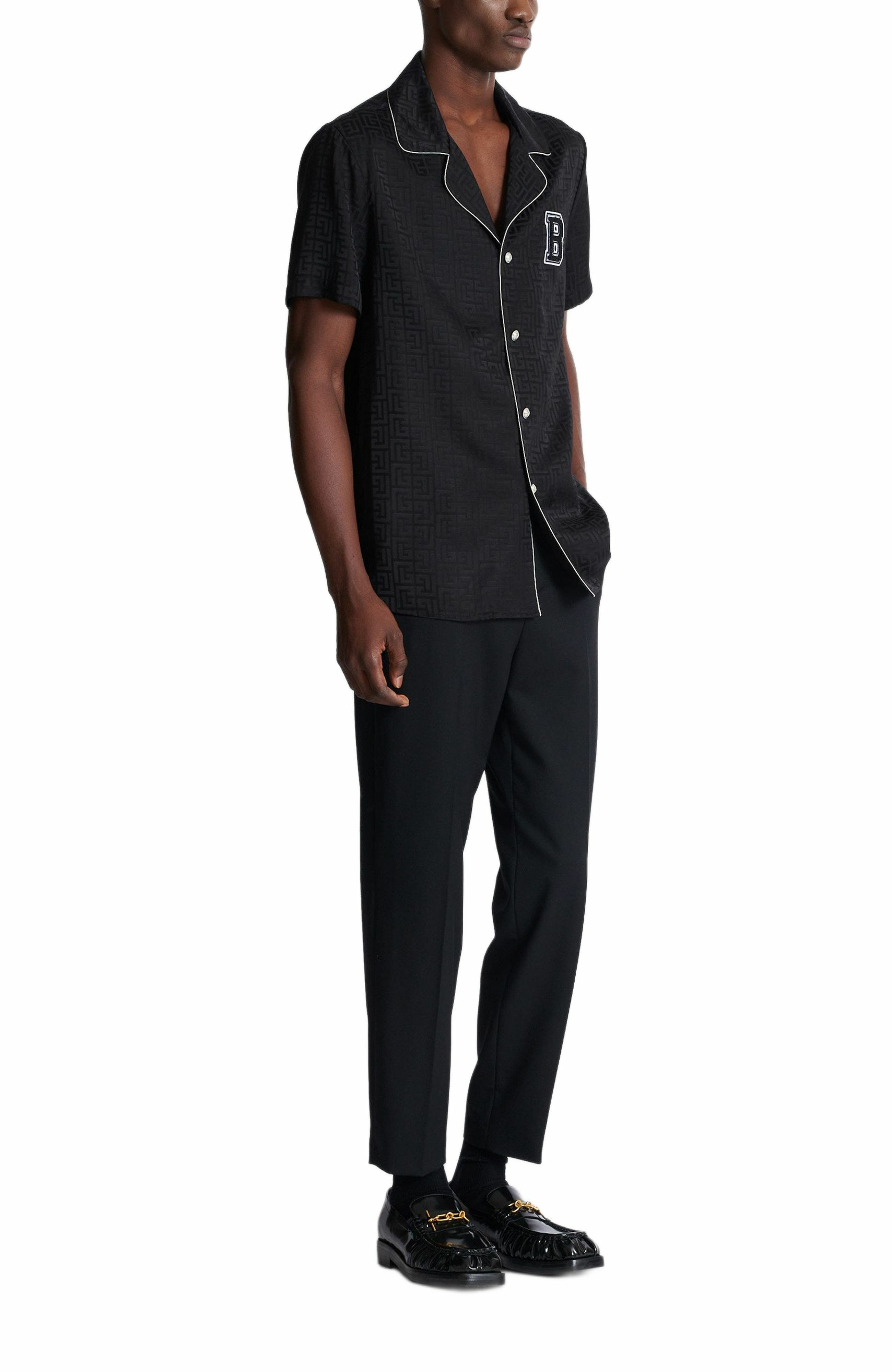 Balmain Varsity pyjama shirt in Black at Nordstrom - 2