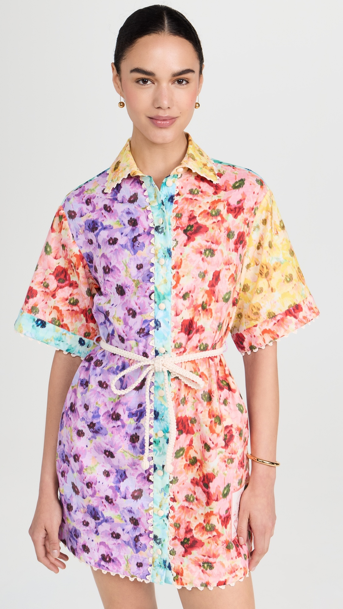 Zimmermann Lightburst Trimmed Shirt Dress | shopbop | REVERSIBLE