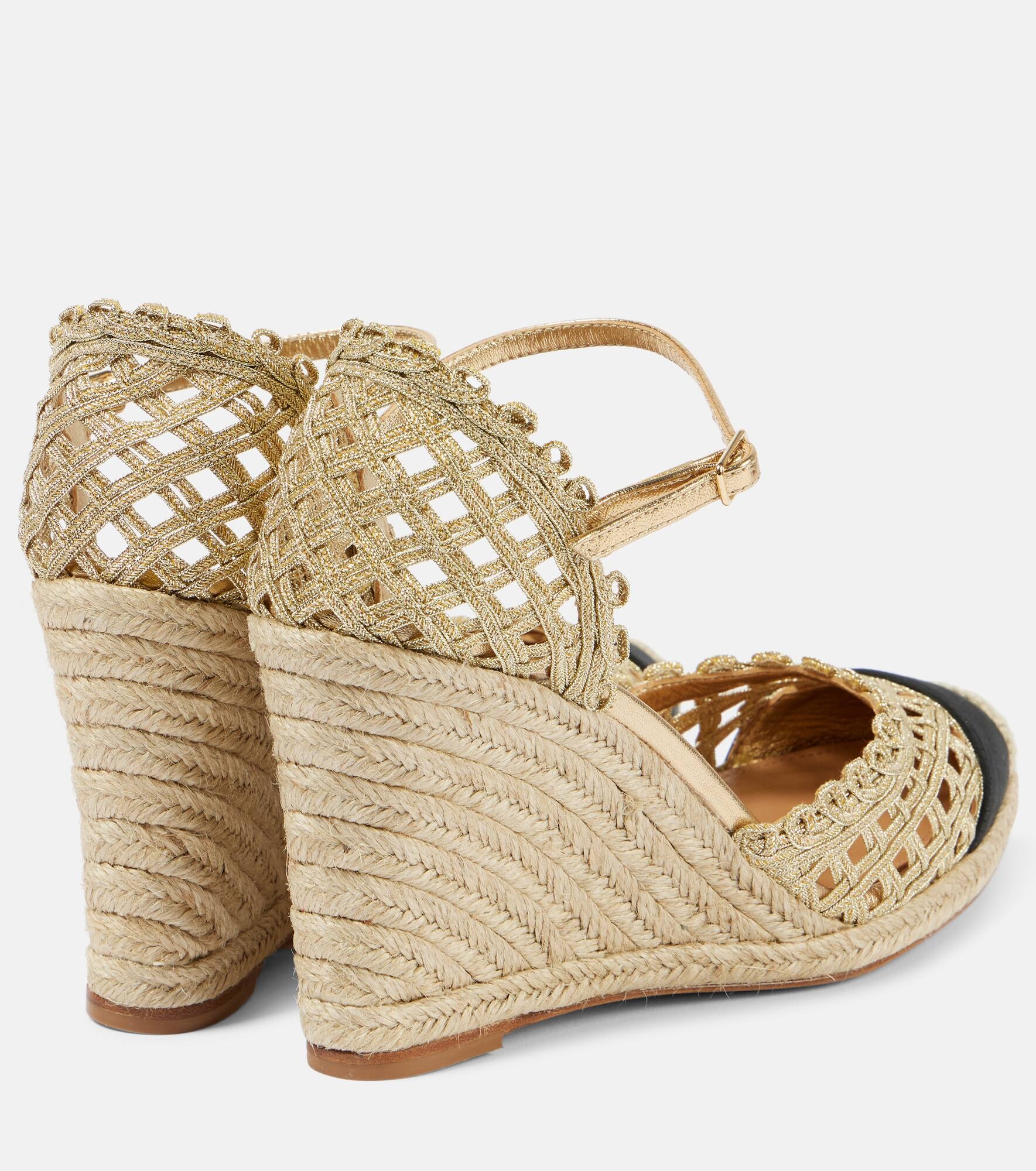 Sunburst 120 metallic espadrille wedges - 3