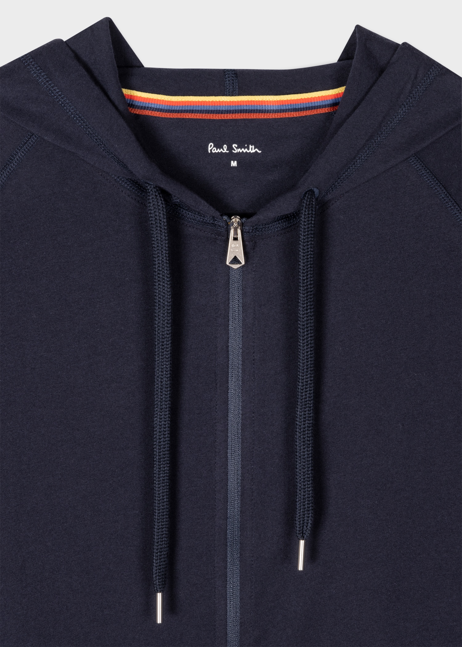Navy Jersey Cotton Zip Lounge Hoodie - 2