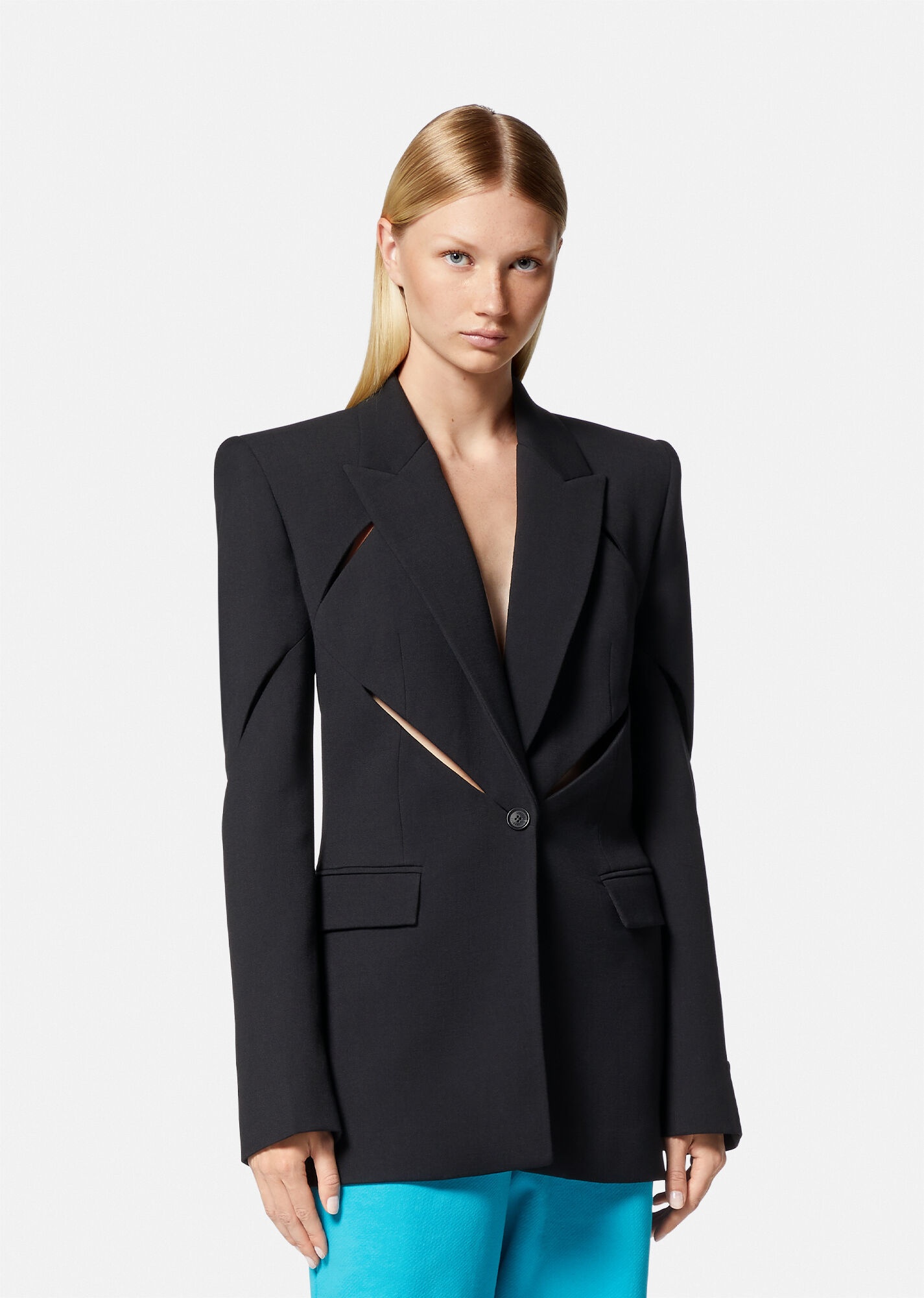 Slashed Single-Breasted Blazer - 3