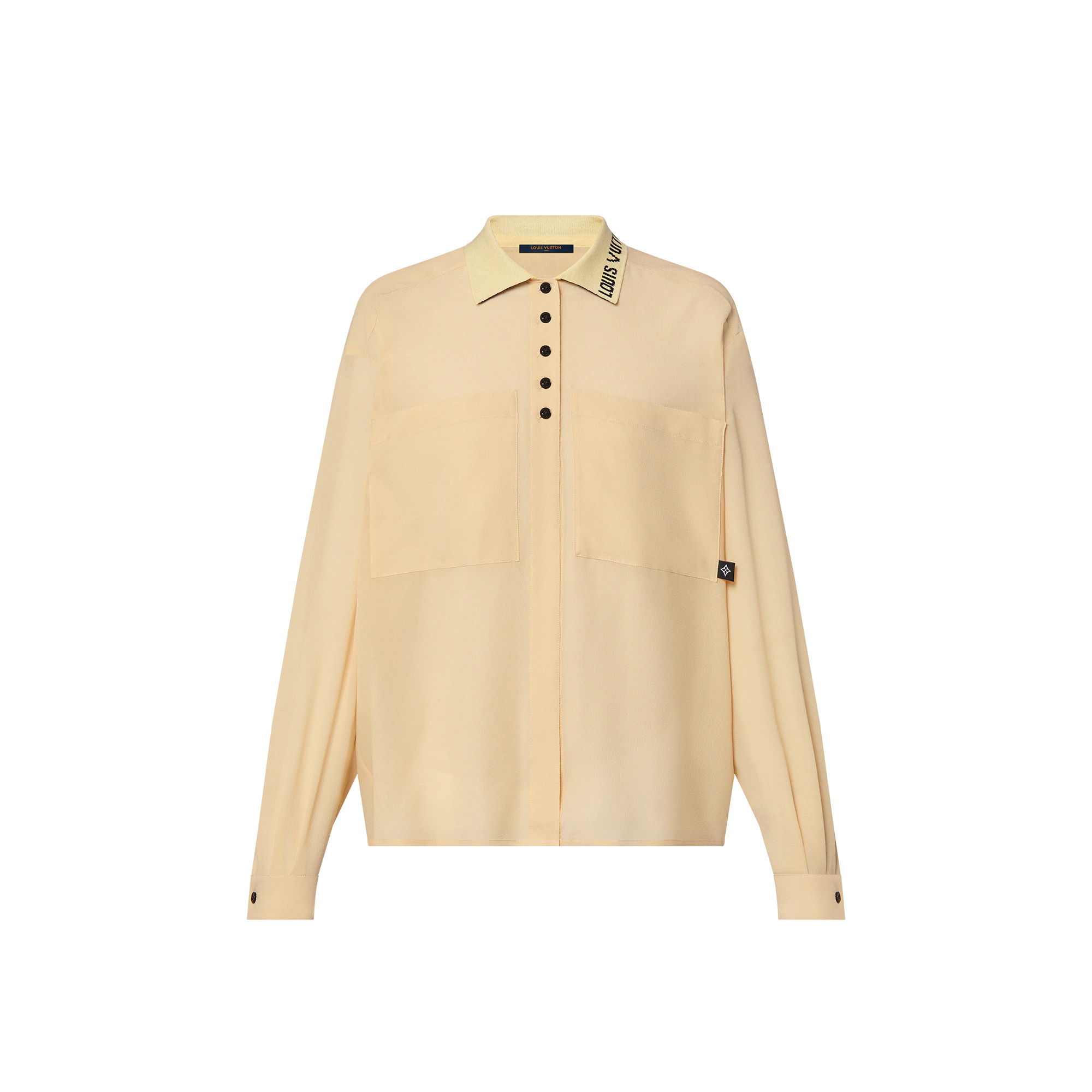 Ribbed Collar Blouse - 1
