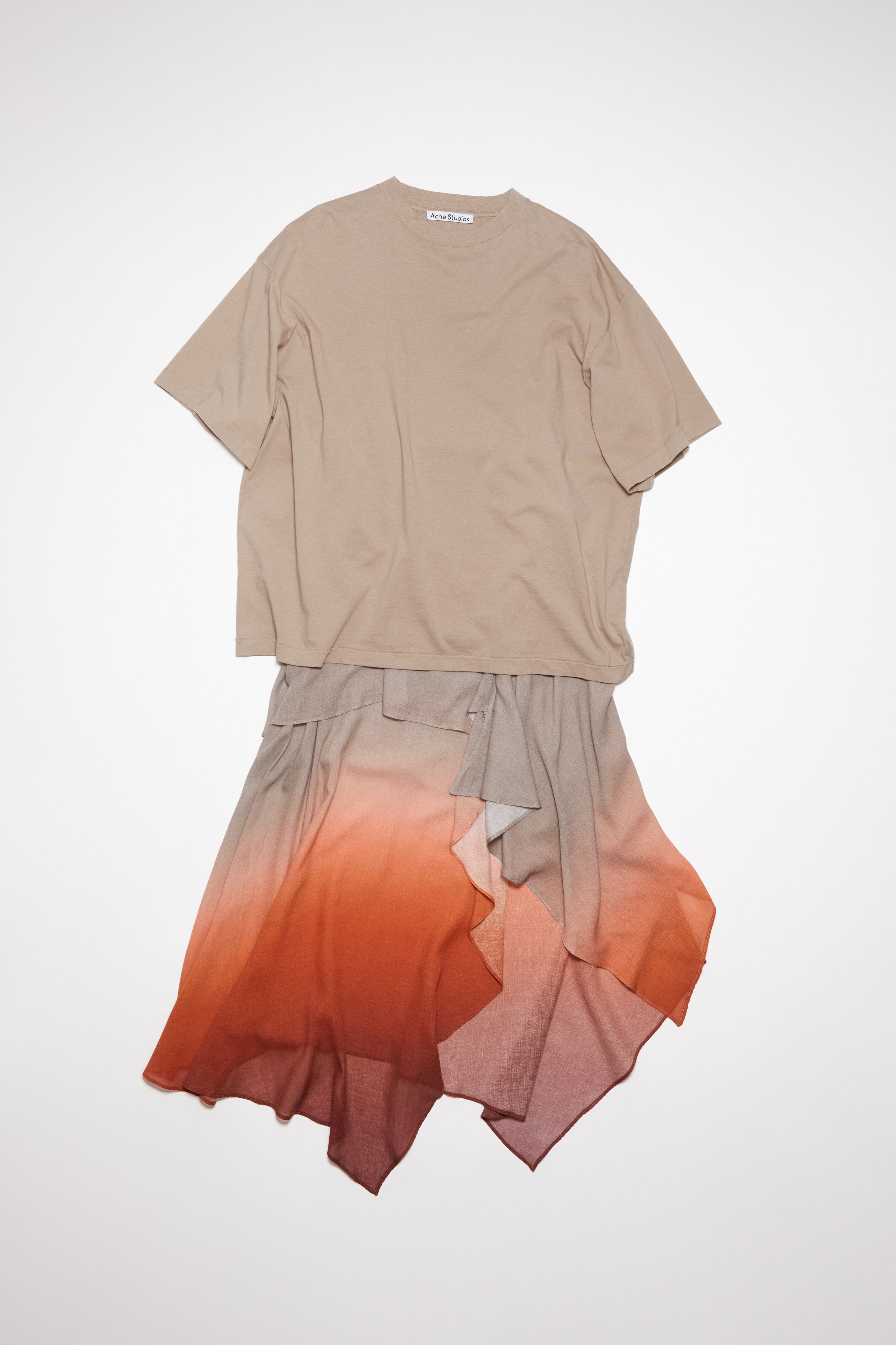 Layered t-shirt dress - Taupe grey - 1