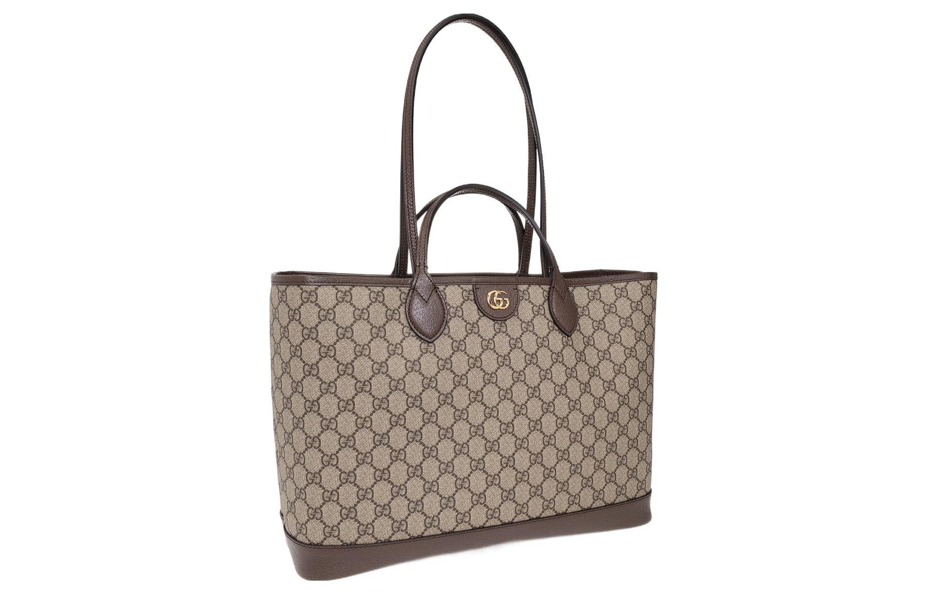 (WMNS) Gucci Ophidia Medium Tote Bag 'Beige Ebony' 739730-K9GSG-8358 - 2
