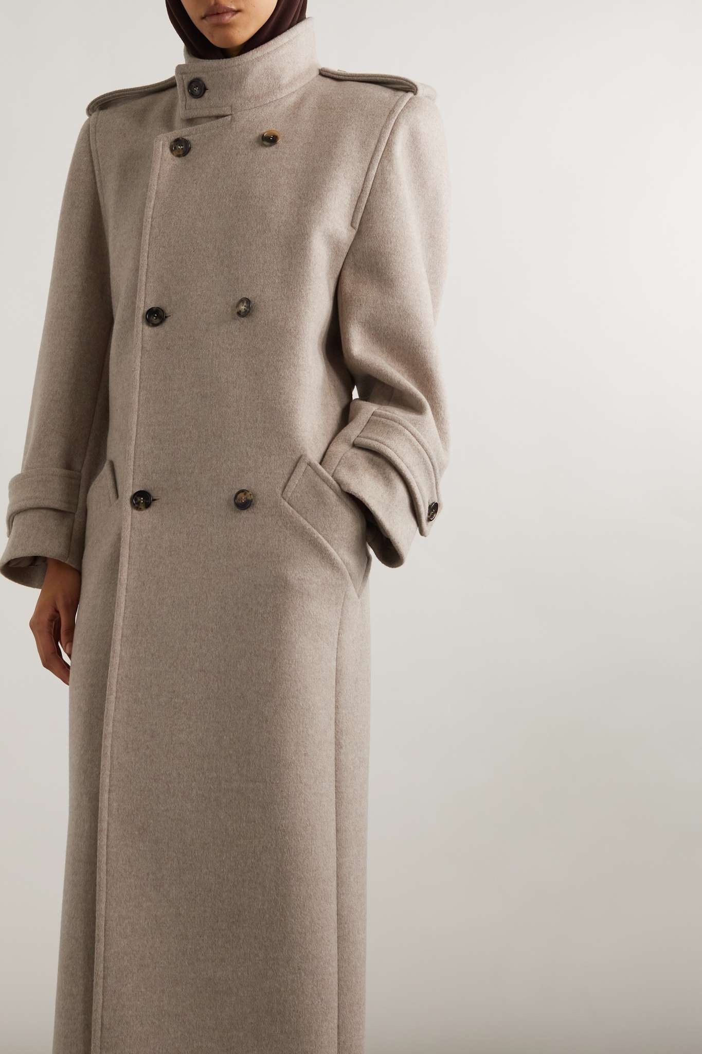 Double-breasted wool-felt coat - 3